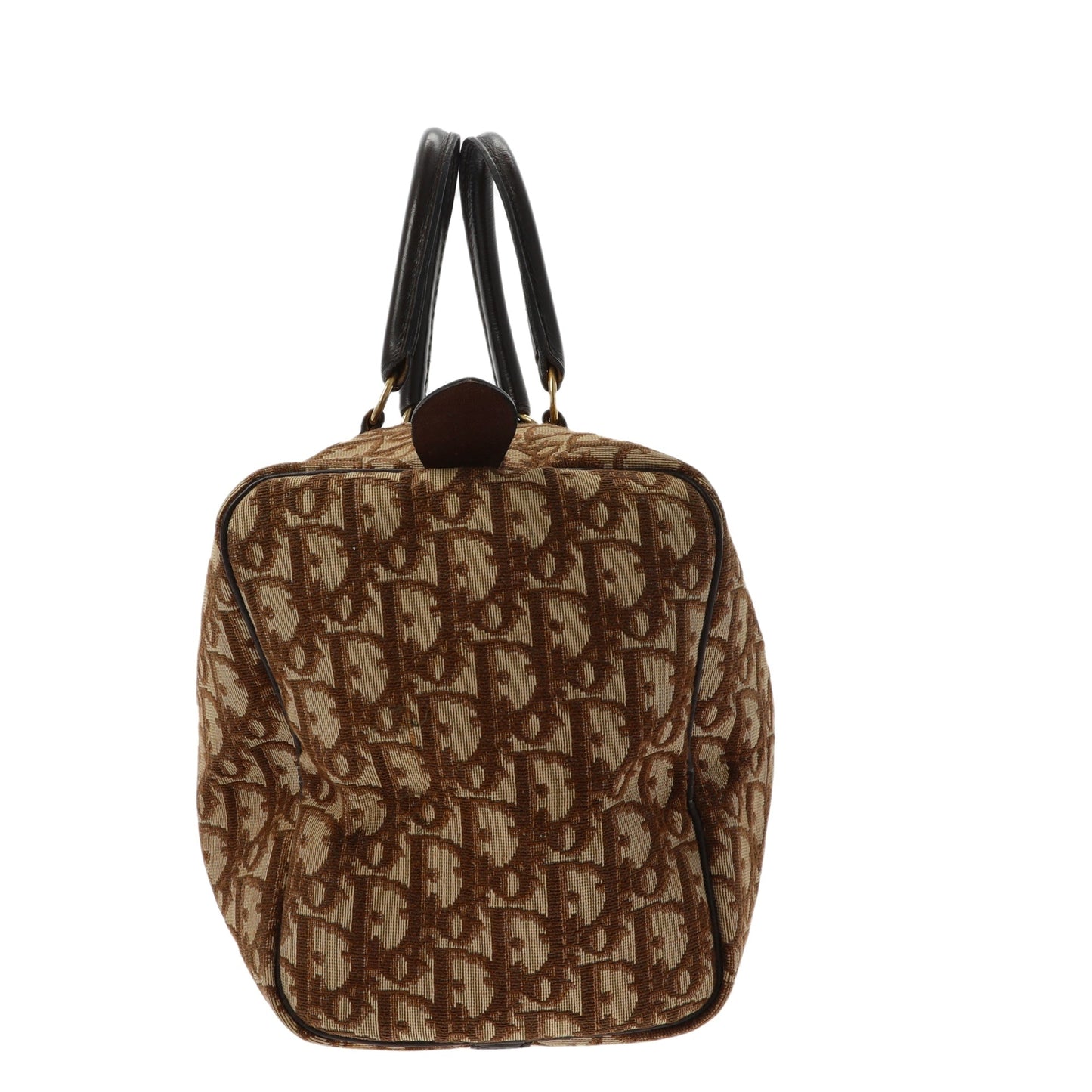 CHRISTIAN DIOR Bowling Handbag in Beige Fabric