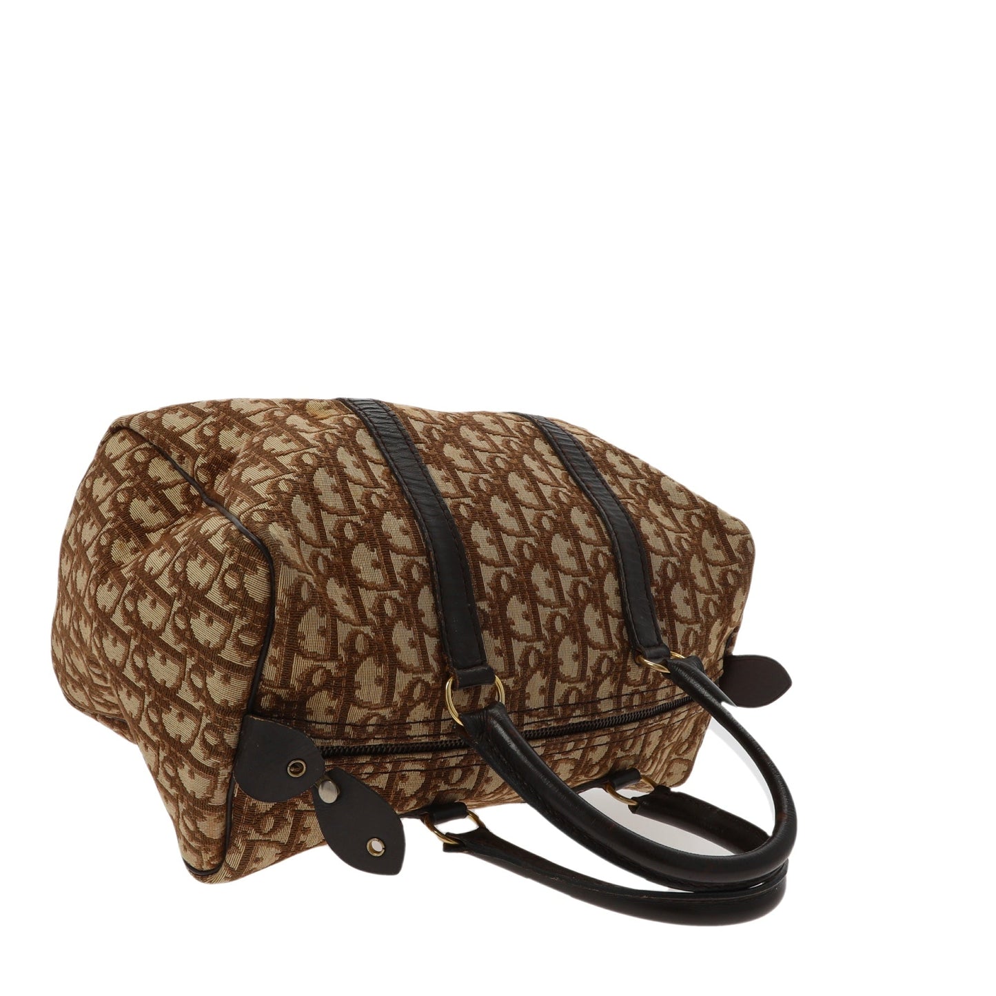 CHRISTIAN DIOR Bowling Handbag in Beige Fabric