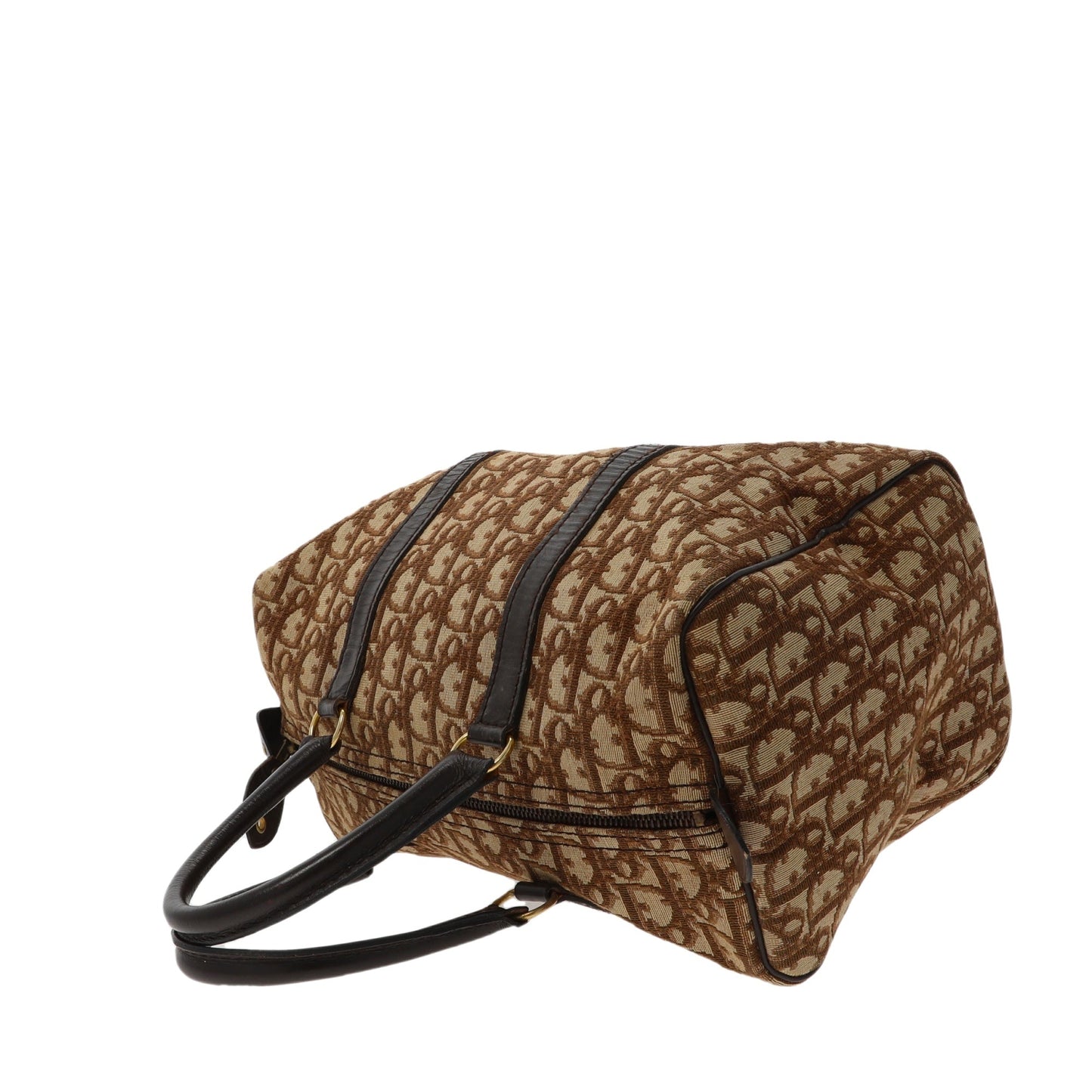 CHRISTIAN DIOR Bowling Handbag in Beige Fabric