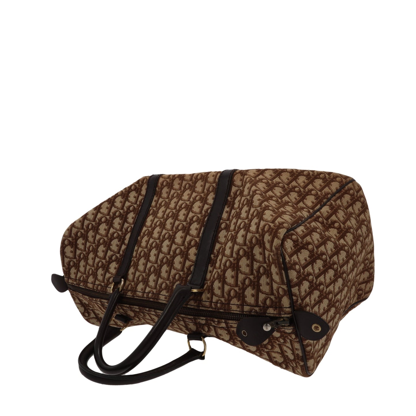 CHRISTIAN DIOR Bowling Handbag in Beige Fabric