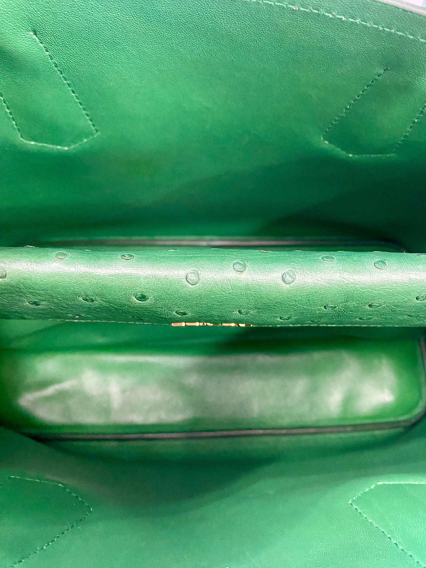 PRADA GALLERIA OSTRICH LEATHER MEDIUM TOTE BAG