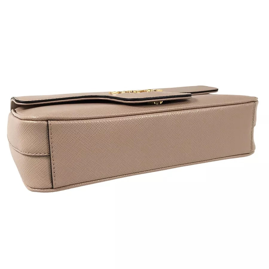 PRADA PATTINA NUDE SAFFIANO LEATHER SHOULDER BAG