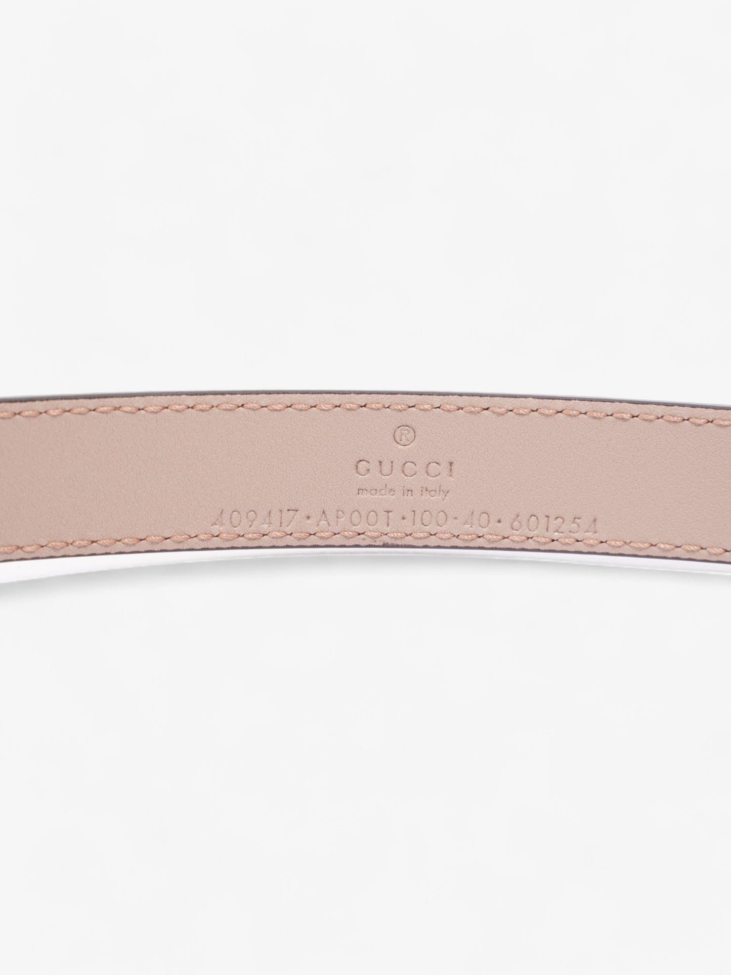 Gucci GG Marmont Thin Belt Rose Beige / Gold Leather 100cm / 40"