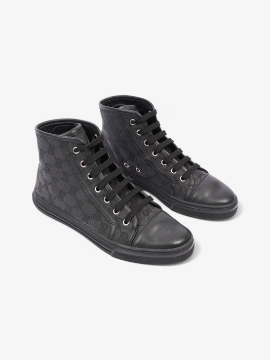 Gucci GG High-Top Sneakers Black / Grey Canvas EU 37 UK 4
