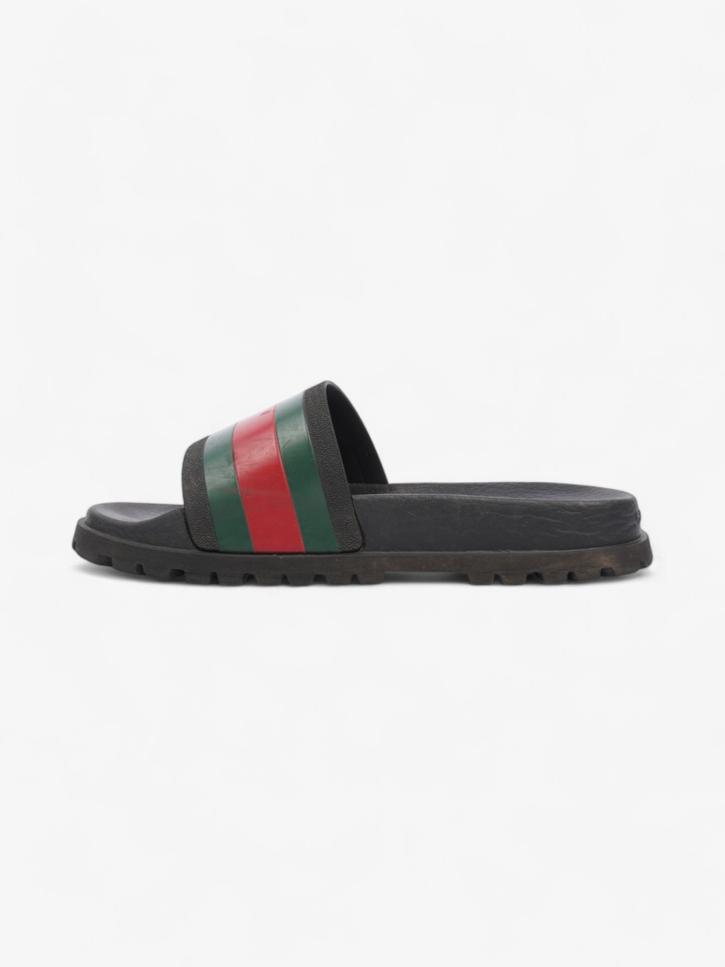 Gucci Pursuit Trek Slides Black / Green / Red Rubber EU 41 UK 7