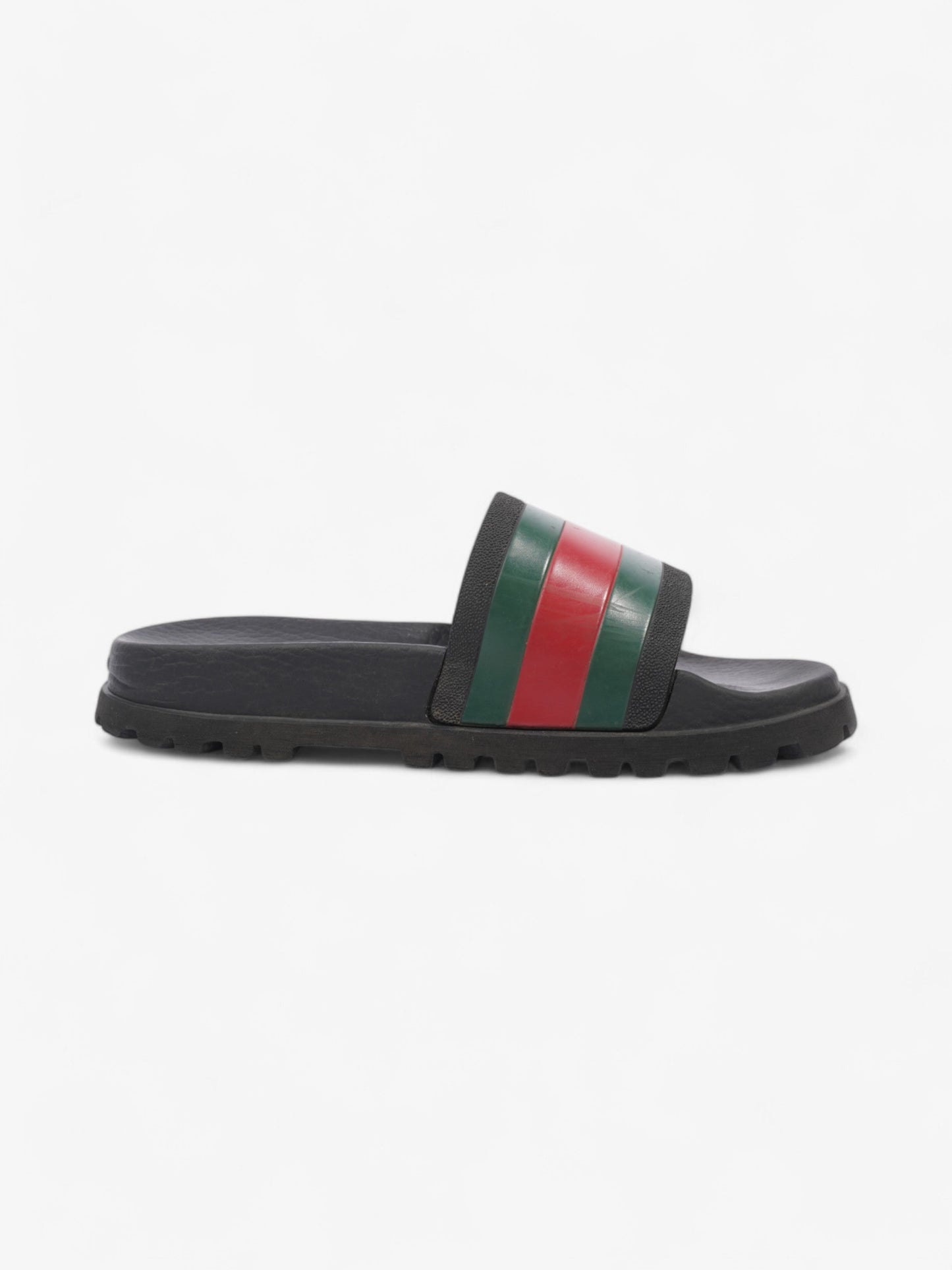 Gucci Pursuit Trek Slides Black / Green / Red Rubber EU 41 UK 7