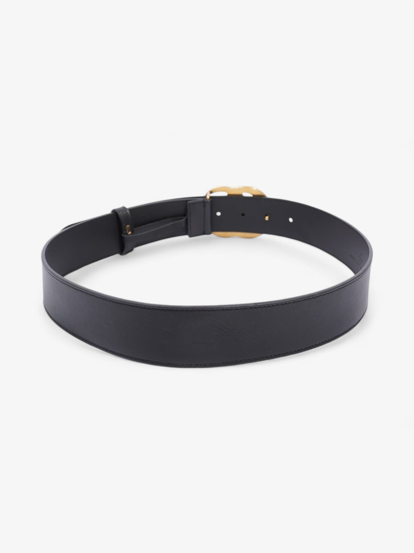 Gucci GG Marmont 2015 Re-Edition Wide Belt Black / Gold Leather 80cm / 32"