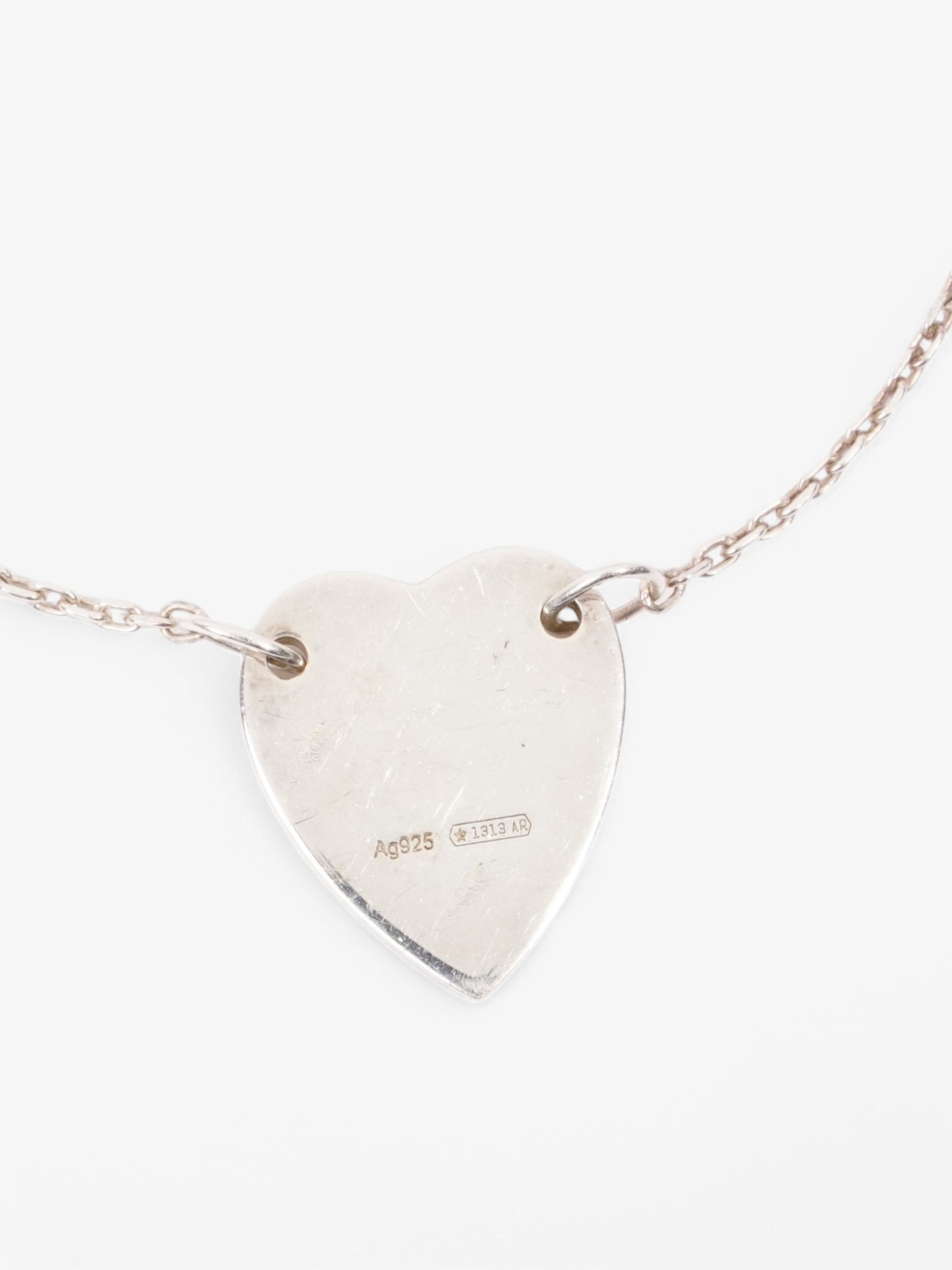 Gucci Trademark Heart Bracelet Silver Silver Sterling 17