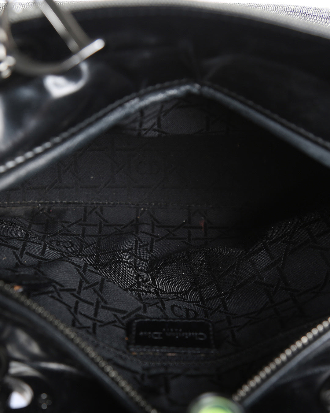 CHRISTIAN DIOR Grey Canvas Lady Dior Tote Bag