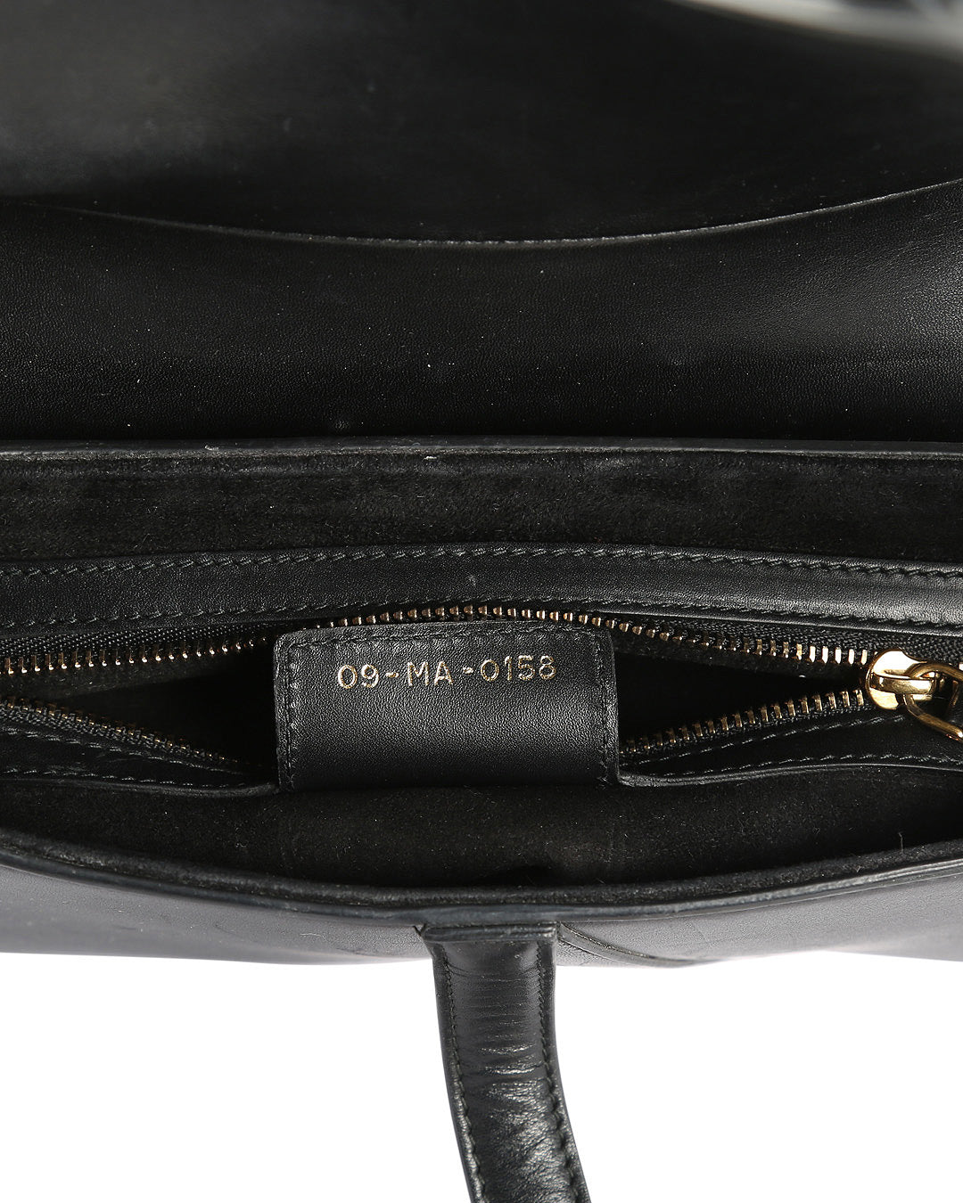 CHRISTIAN DIOR Black Calfskin Leather Saddle Bag