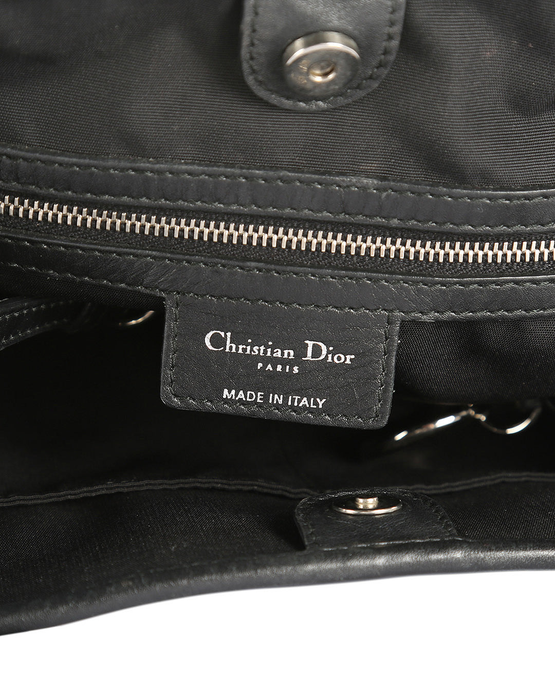 CHRISTIAN DIOR Black Coated Canvas Cannage Panarea Medium Tote Bag