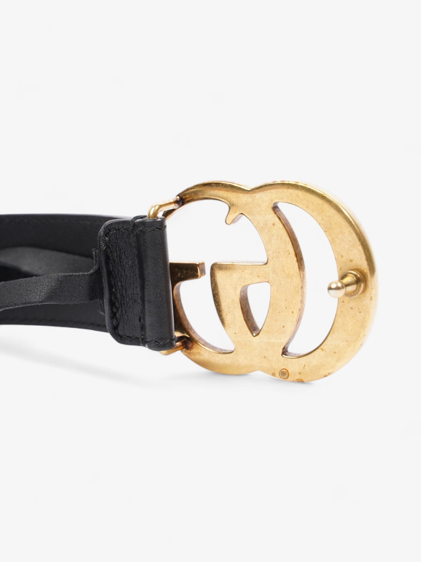 Gucci GG Marmont Thin Belt Black / Gold Leather 85cm / 34"