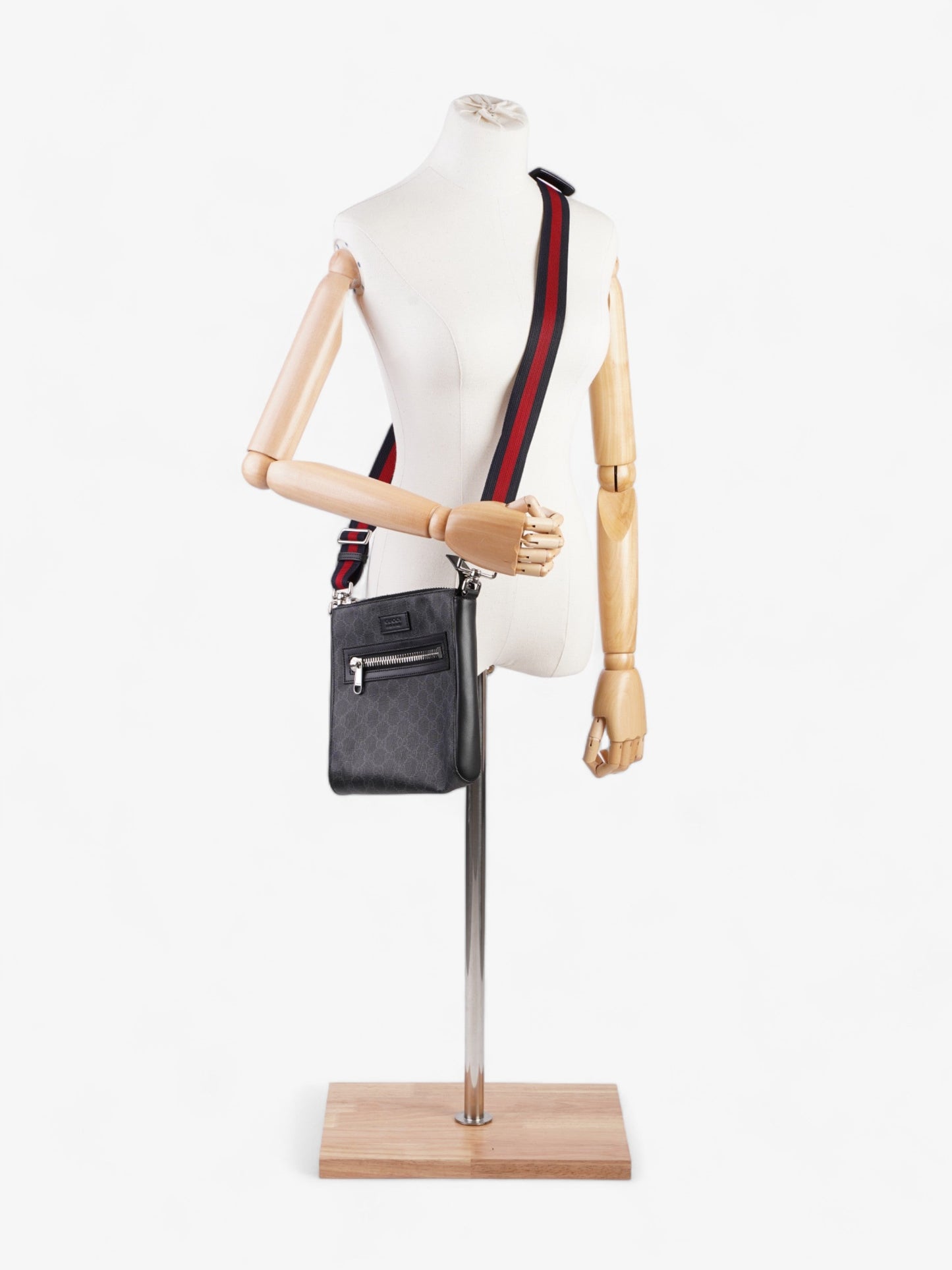 Gucci GG Web Messenger Bag Black / Red / Blue Canvas