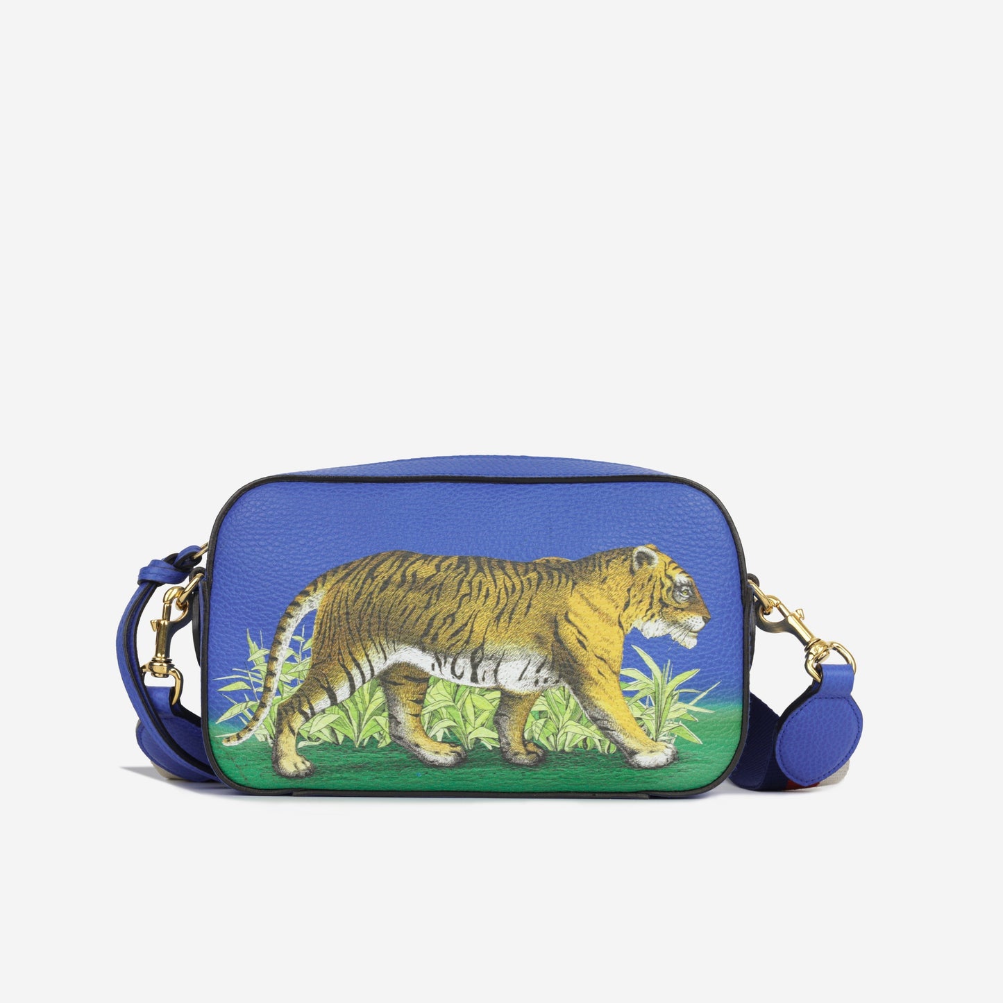 Gucci Calfskin Sylvie Tiger Print Camera Bag