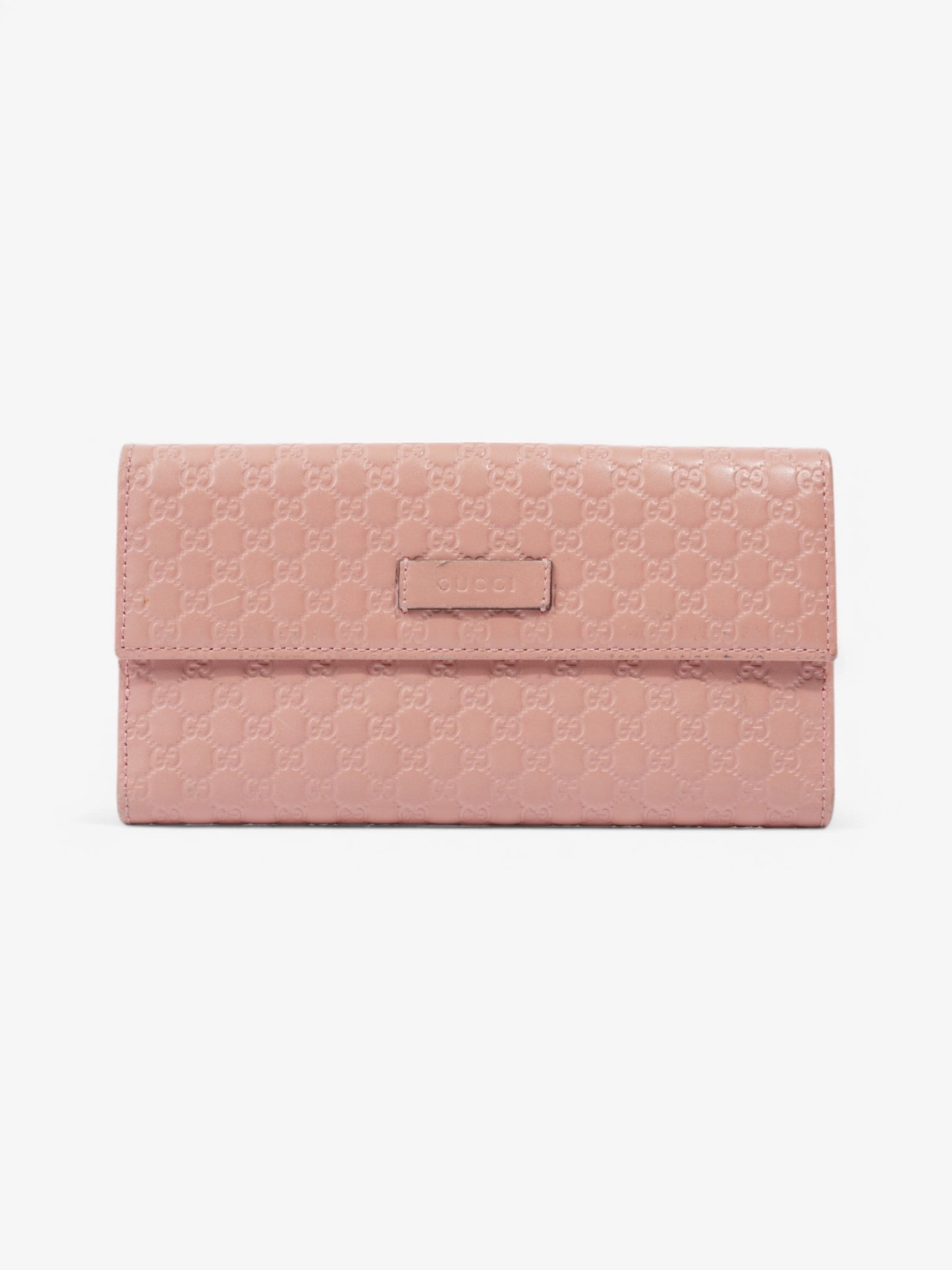 Gucci Microguccissima Continental Wallet Pink Guccissima Embossed Leather