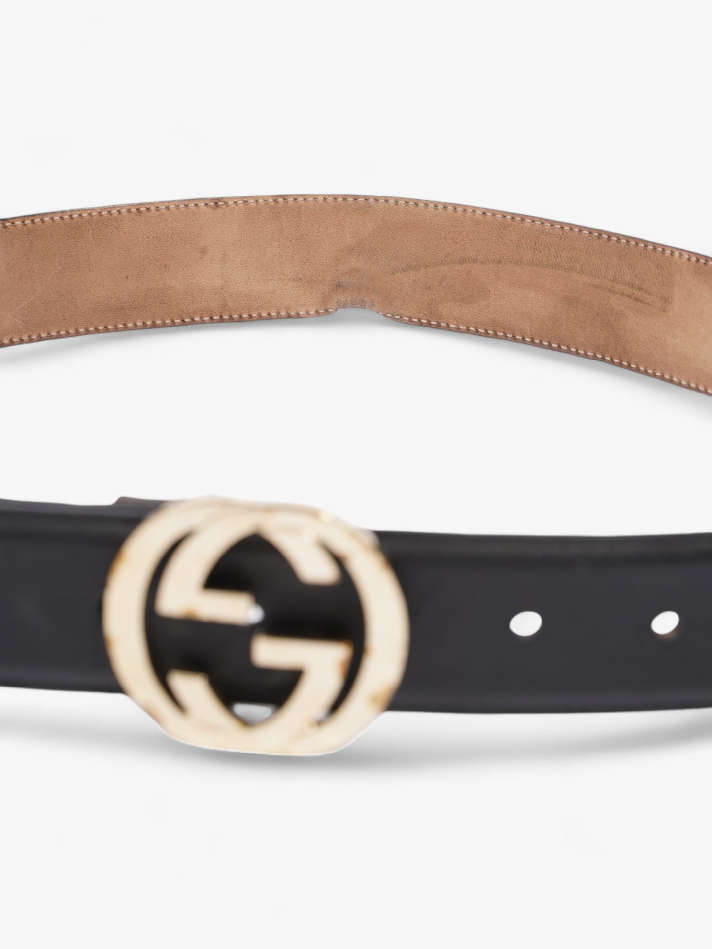 Gucci Interlocking G Belt Black / Gold Leather 85cm / 34"