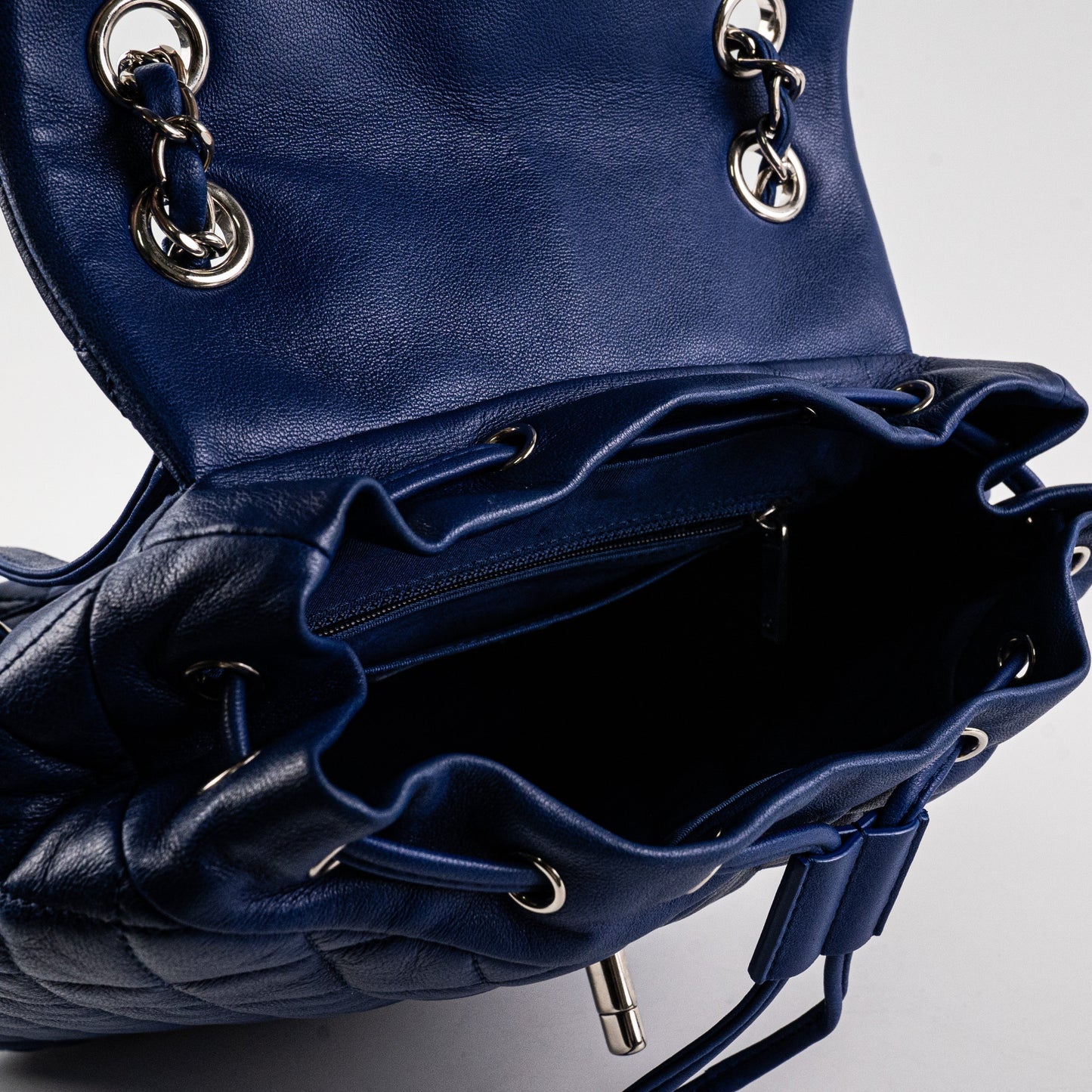 Chanel Small Urban Spirit Lambskin Blue Backpack