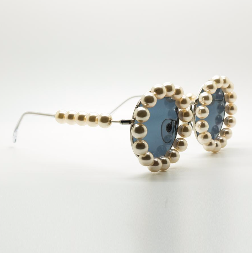 Chanel Vintage Round Pearl Sunglasses