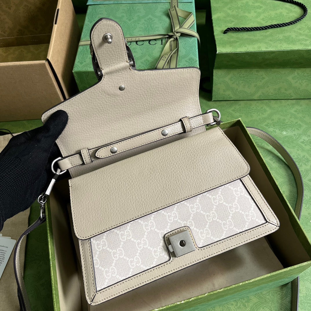 Small Dionysus Top Handle Bag Beige Leather Handbag for Women