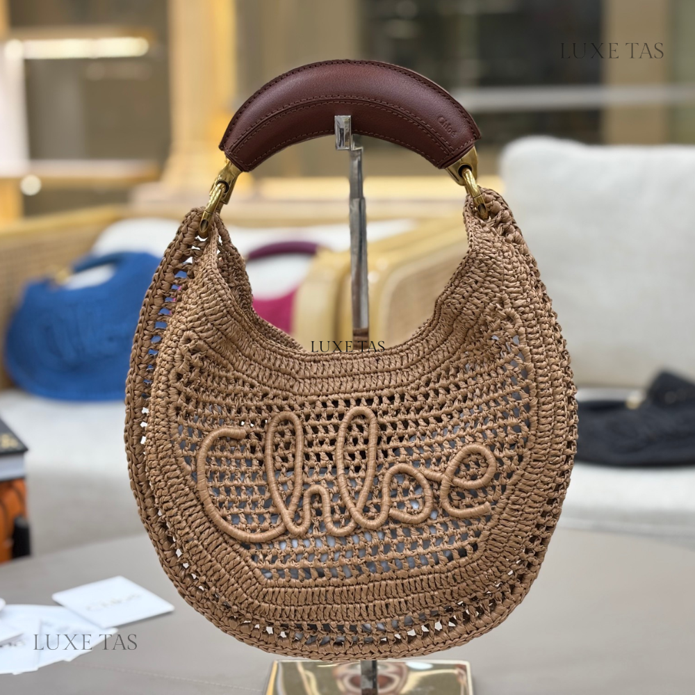 Summery Beige Summer Banana Hobo Bag In Raffia Tote Bag for Women