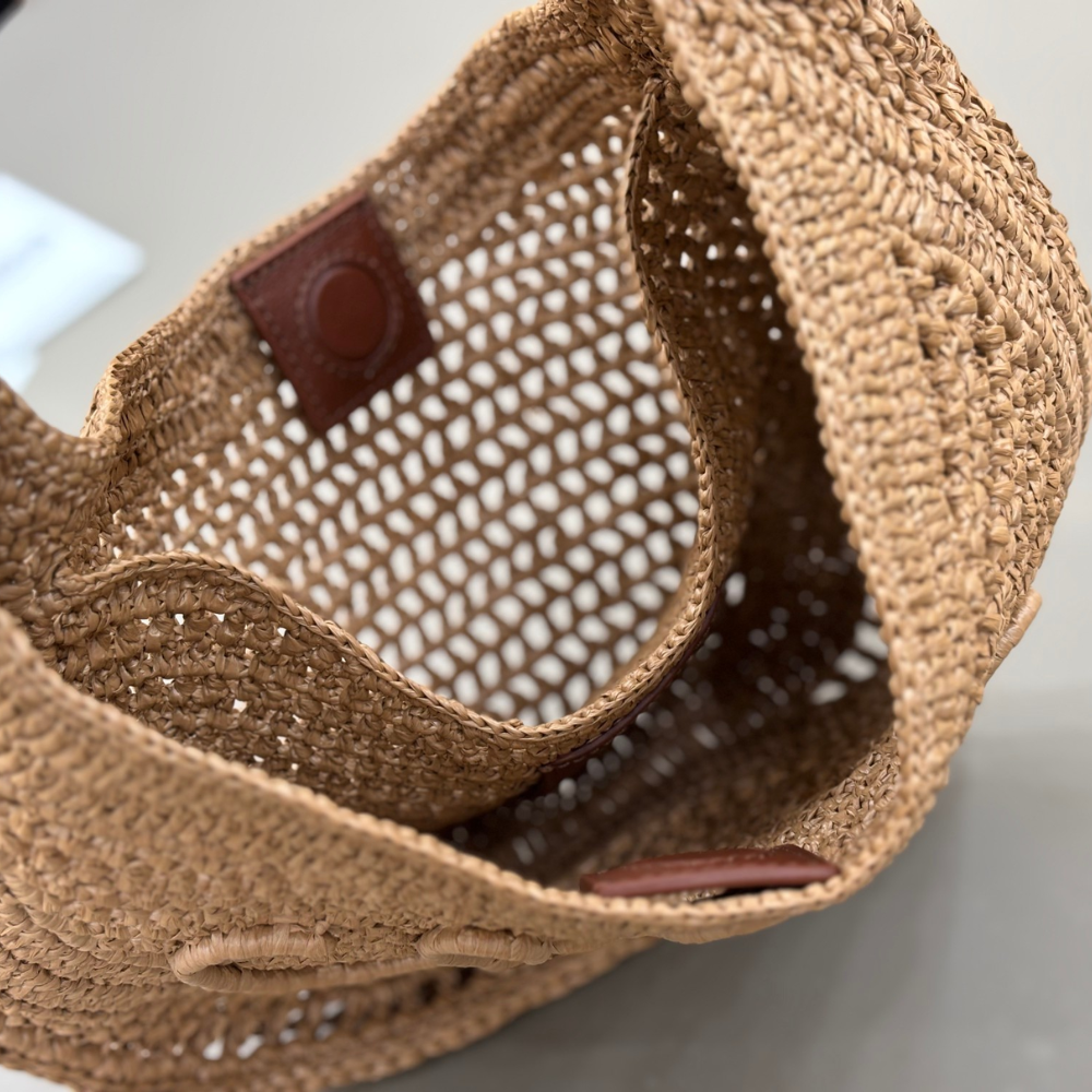 Summery Beige Summer Banana Hobo Bag In Raffia Tote Bag for Women