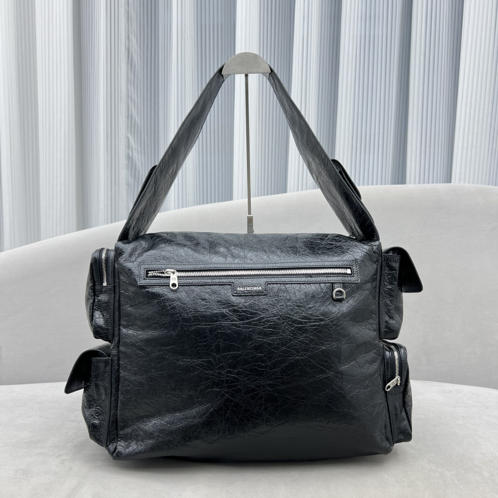 Superbusy Large Sling Bag in Black Leather Crossbody Bag for Women