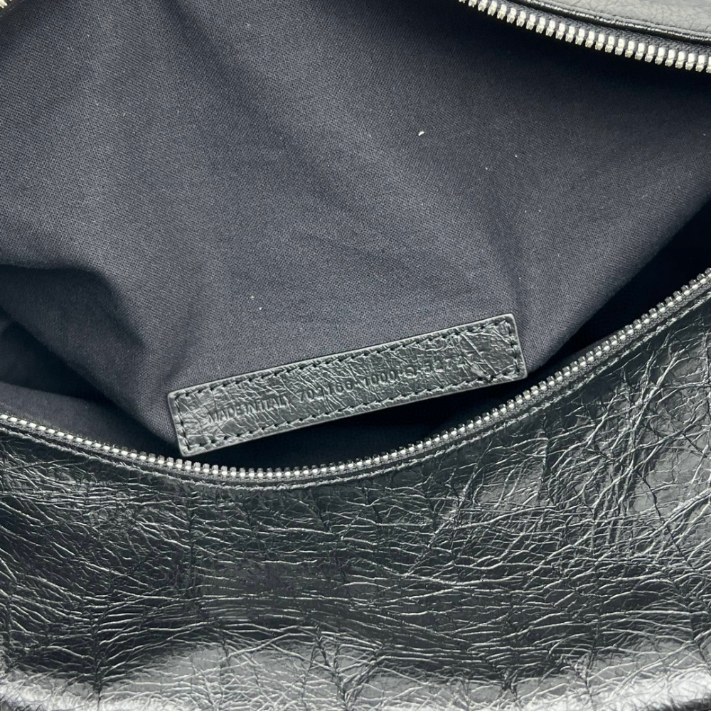 Superbusy Large Sling Bag in Black Leather Crossbody Bag for Women