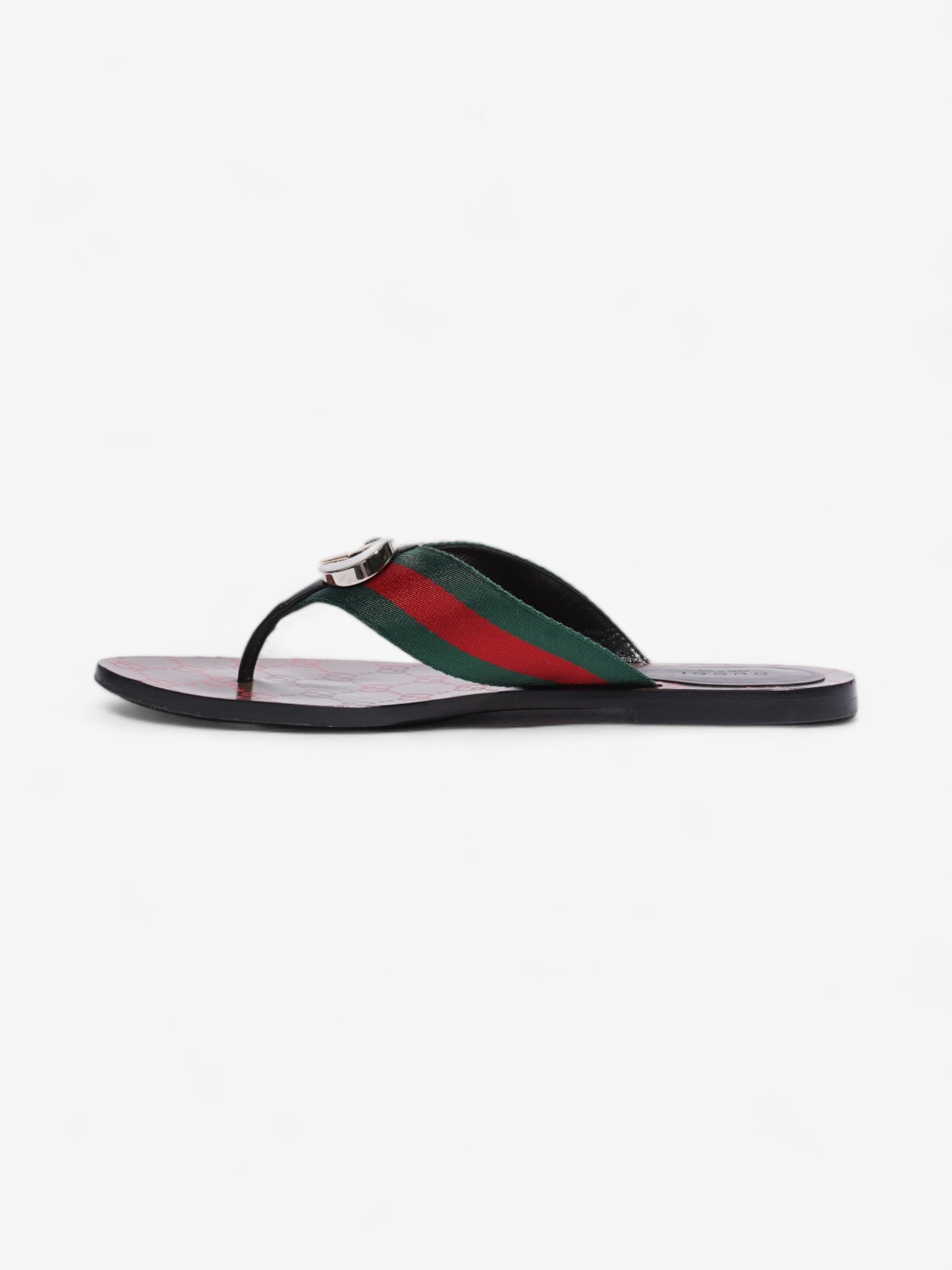 Gucci GG Thong Web Sandal Red / Green Canvas EU 39 UK 6