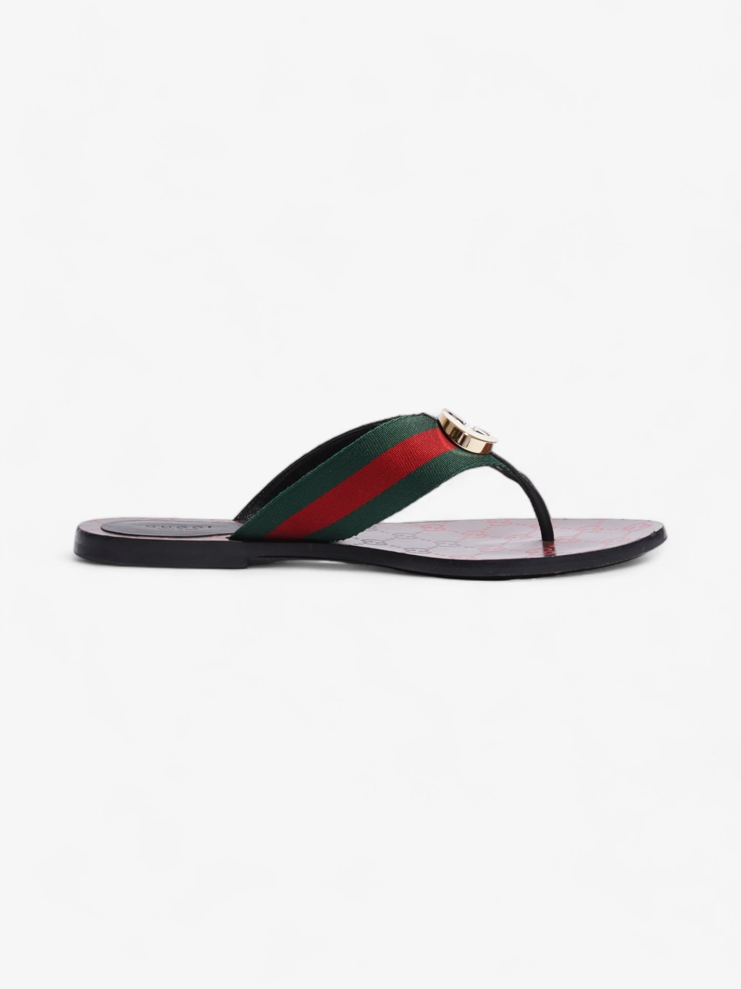 Gucci GG Thong Web Sandal Red / Green Canvas EU 39 UK 6