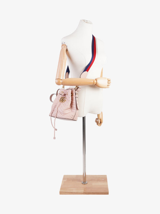 Gucci Marmont 2.0 Bucket Bag Pink Matelasse Leather