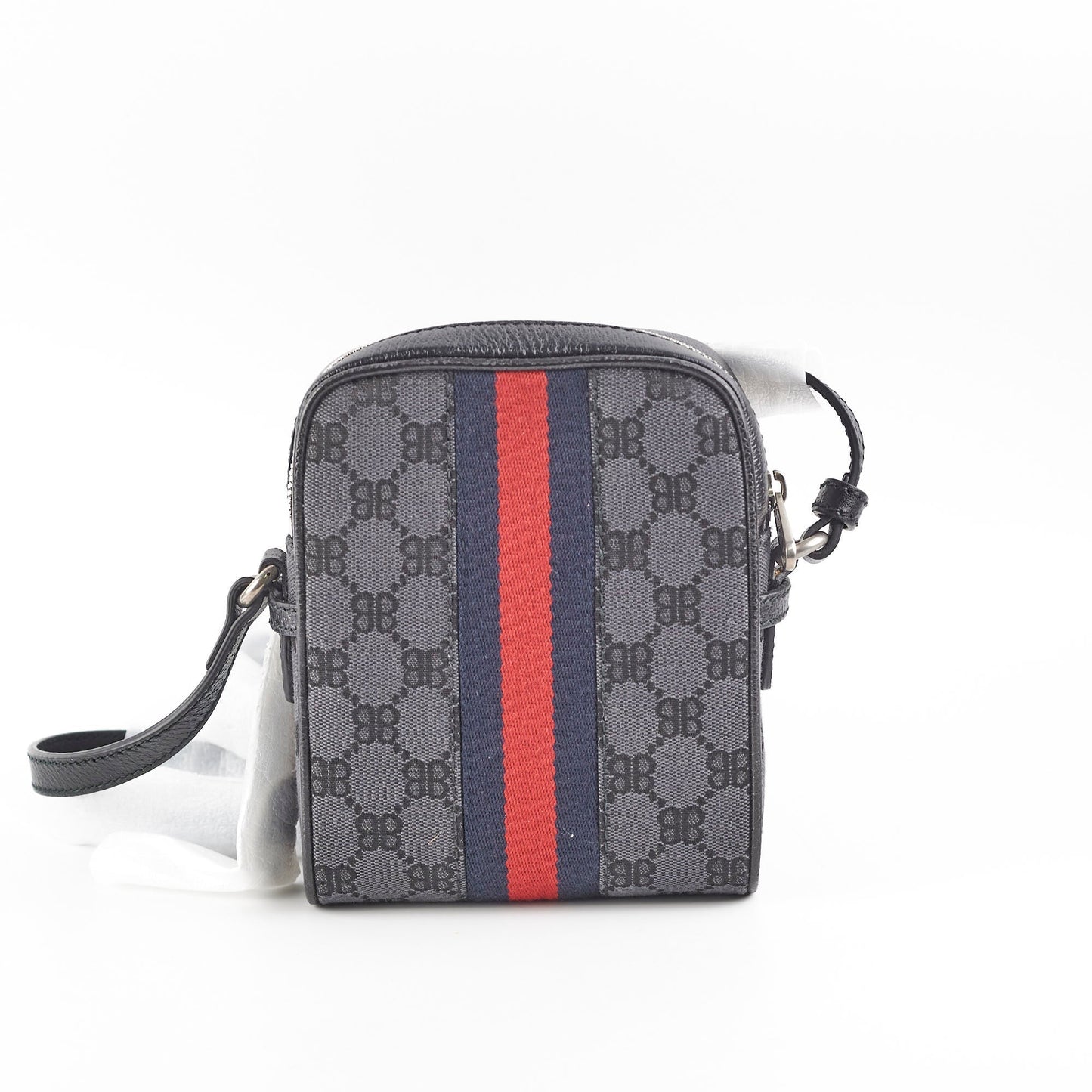 Gucci x Balenciaga Black Monogram Crossbody Bag
