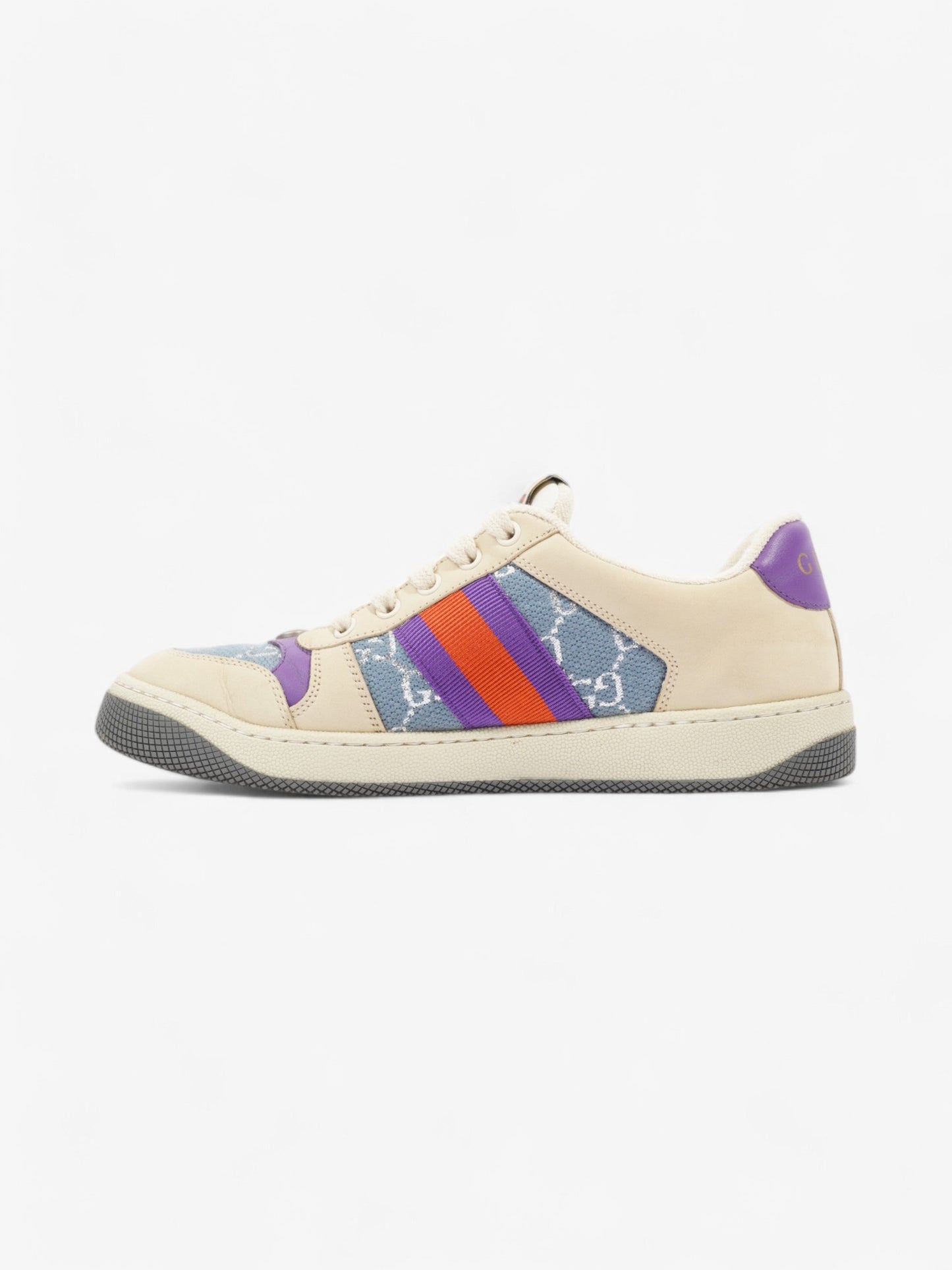 Gucci Screener Sneakers Beige / Blue / Purple Canvas EU 38.5 UK 5.5