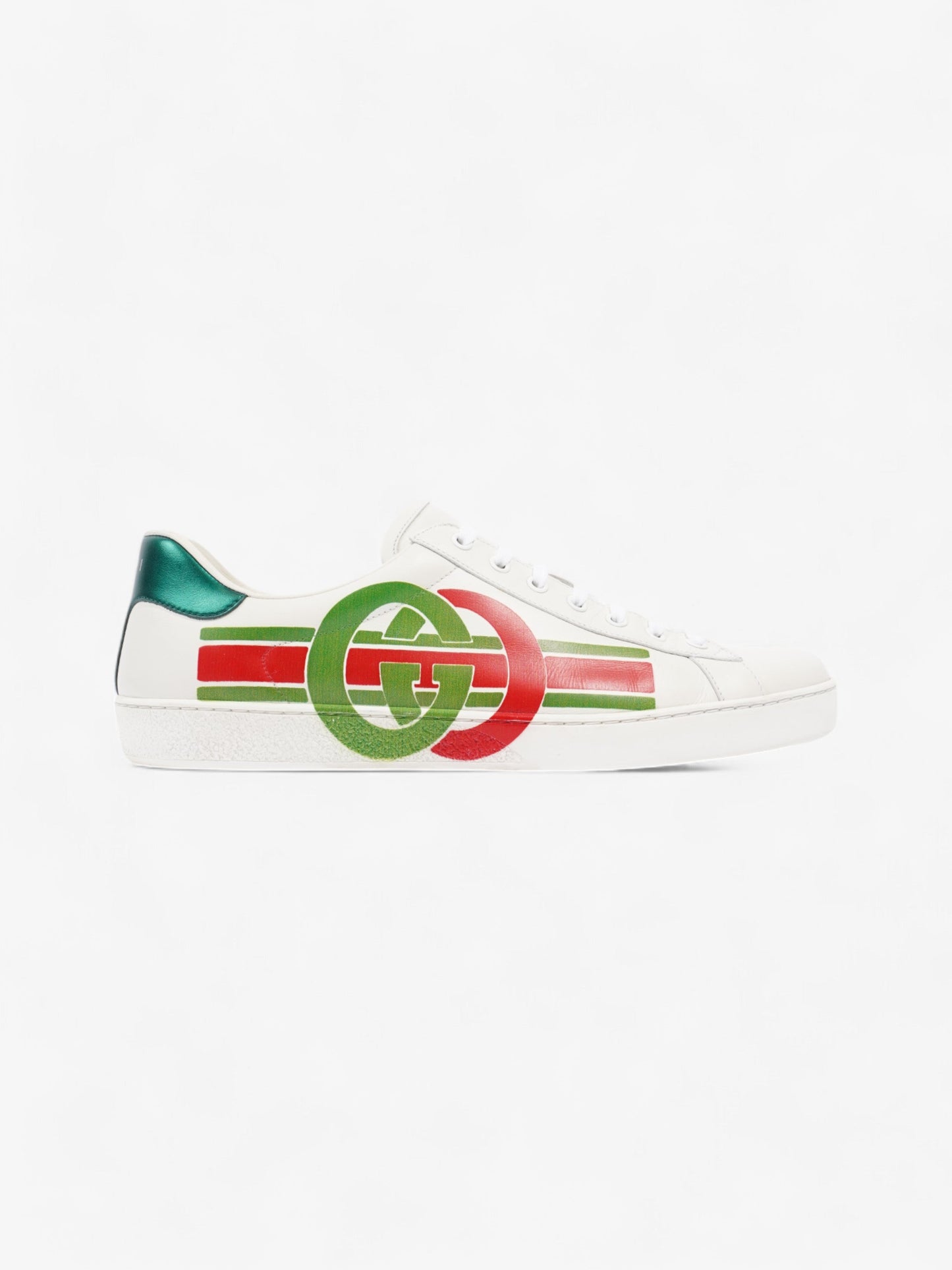 Gucci Ace GG Stripe Sneakers White / Red / Green Leather EU 45 UK 11