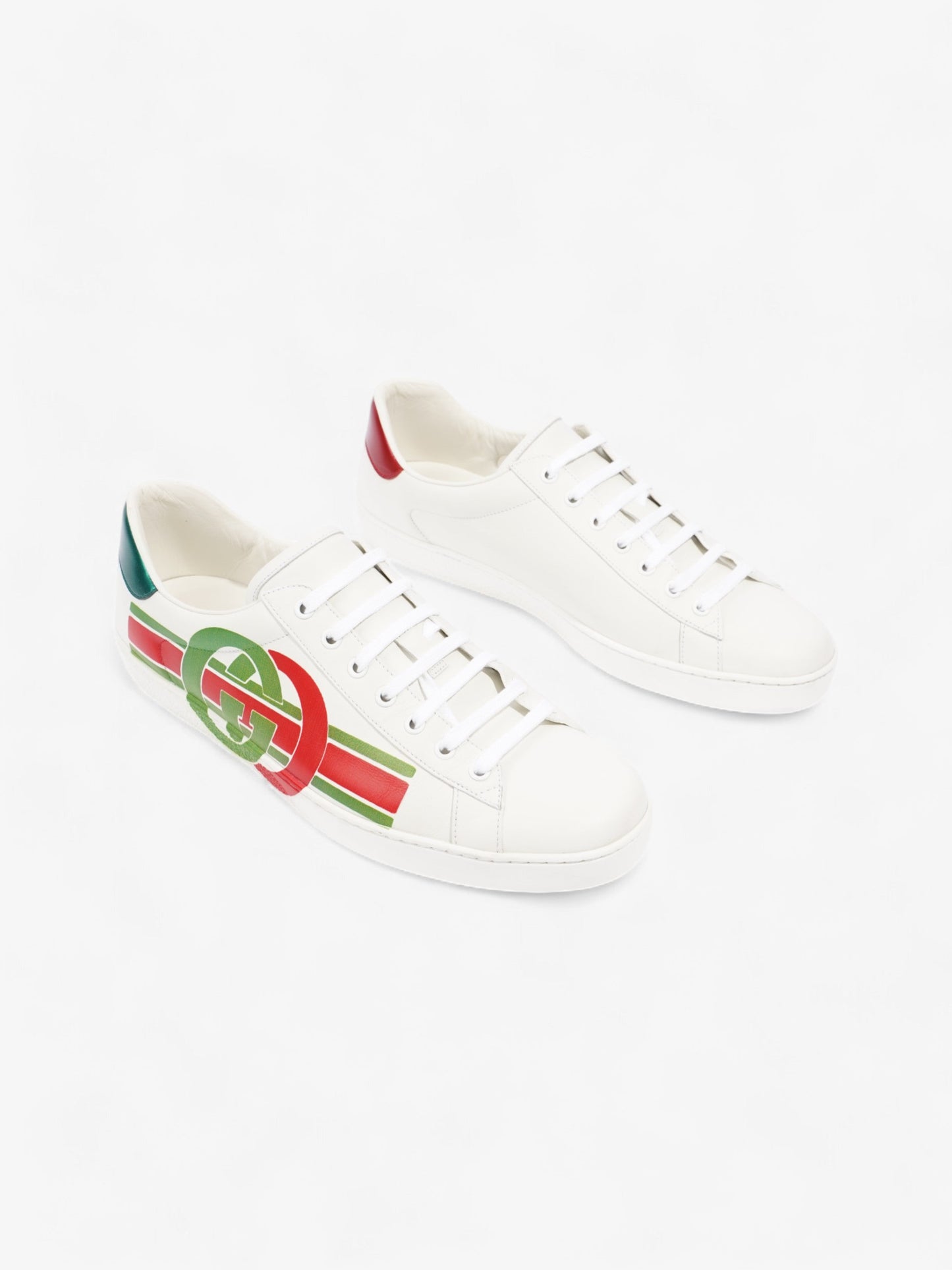 Gucci Ace GG Stripe Sneakers White / Red / Green Leather EU 45 UK 11