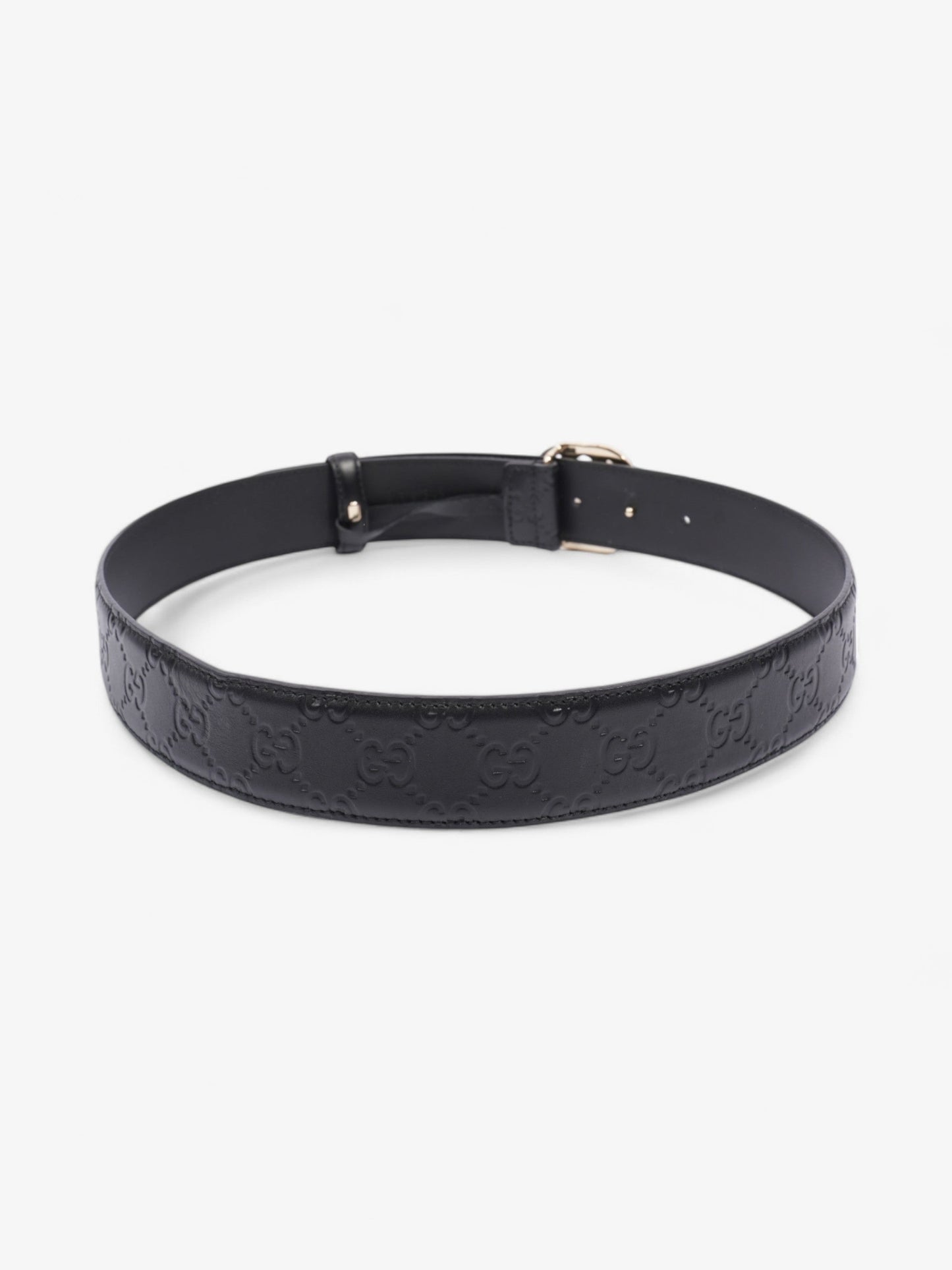 Gucci Interlocking G Belt Black / Light Gold Leather 80cm / 32"