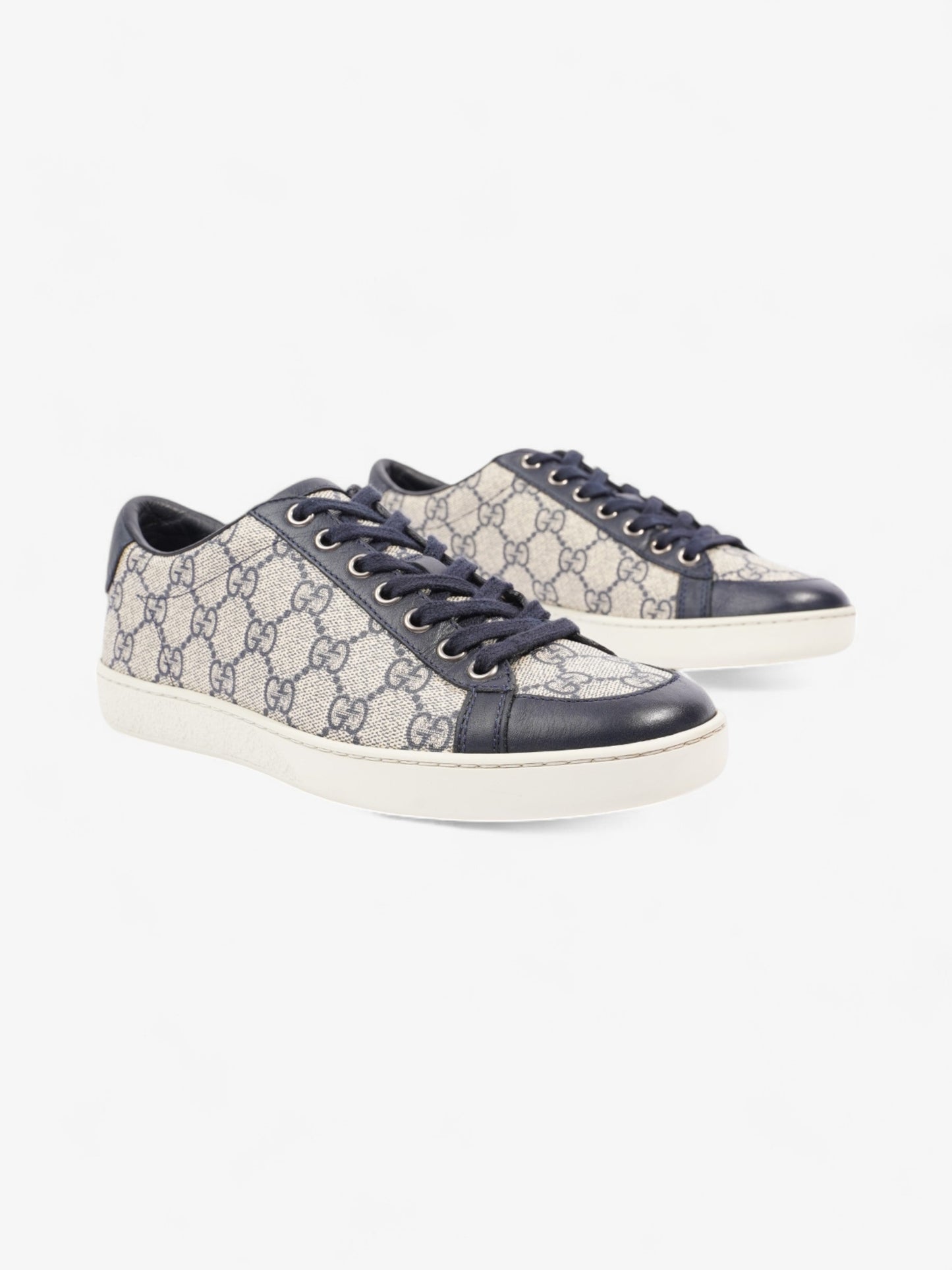 Gucci Brooklyn GG Supreme Sneakers Beige / Navy Canvas EU 36 UK 3