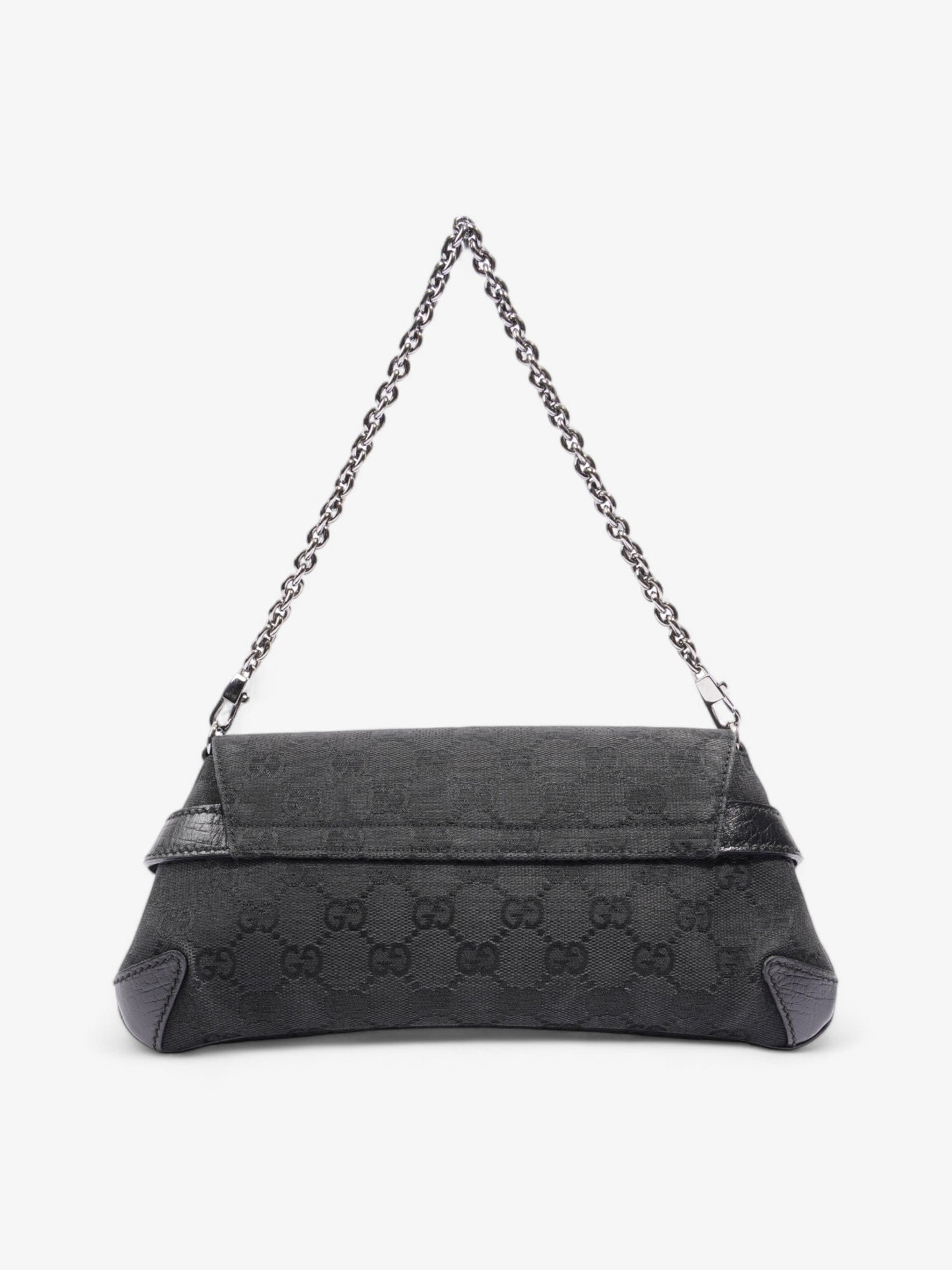 Gucci GG Horsebit Chain Black Canvas