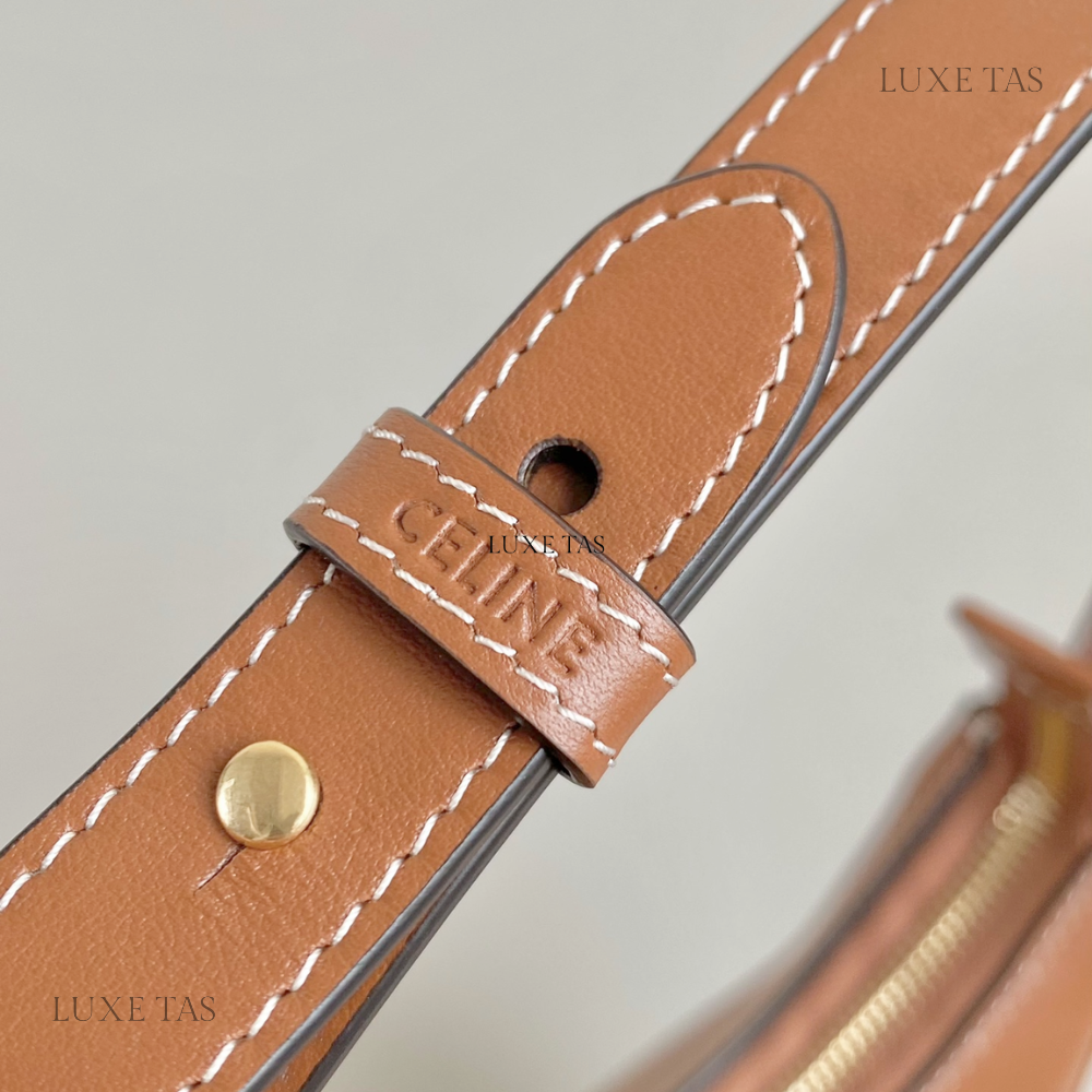 Tan Ava Triomphe Soft Bag In Smooth Calfskin Leather Shoulder Bag for Women