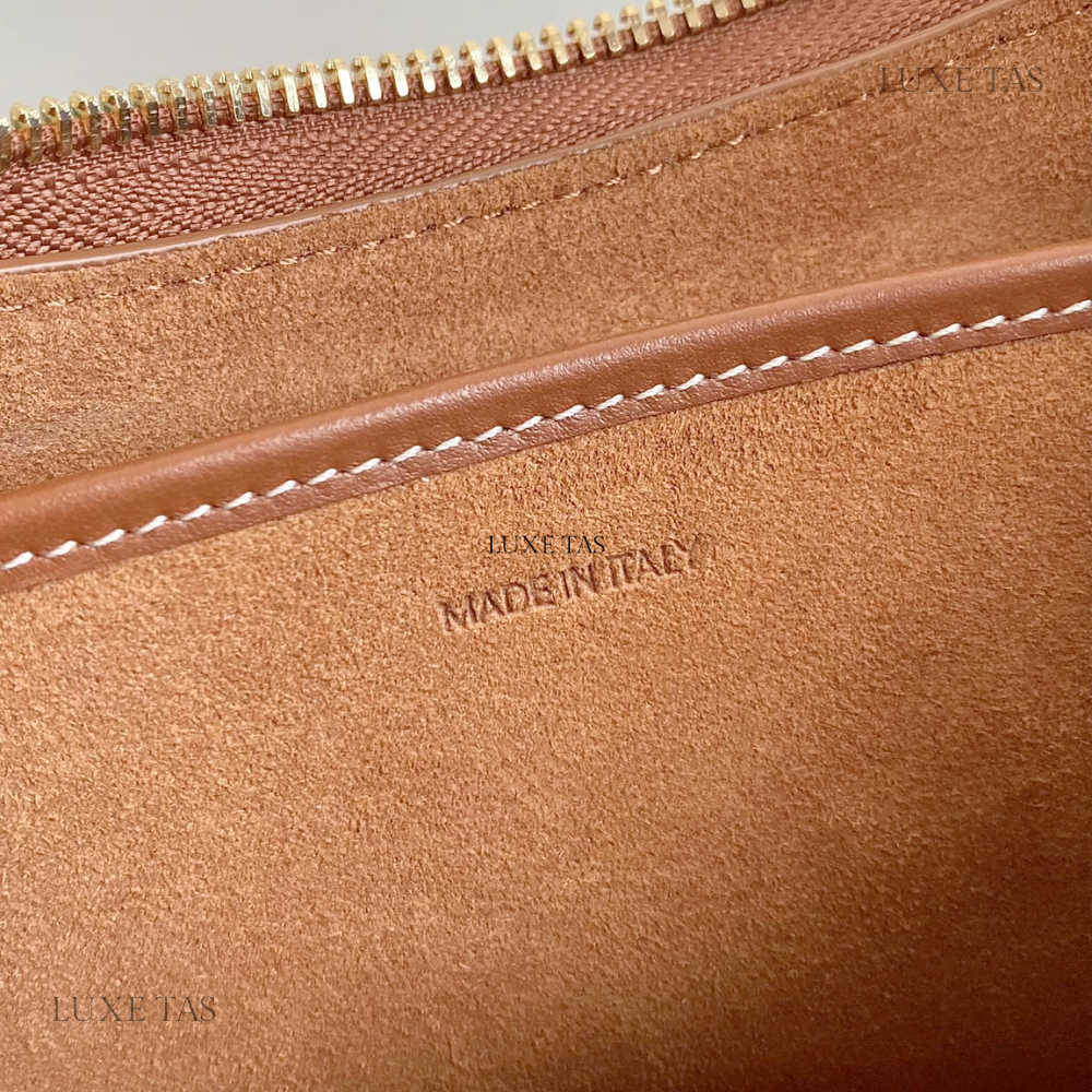 Tan Ava Triomphe Soft Bag In Smooth Calfskin Leather Shoulder Bag for Women