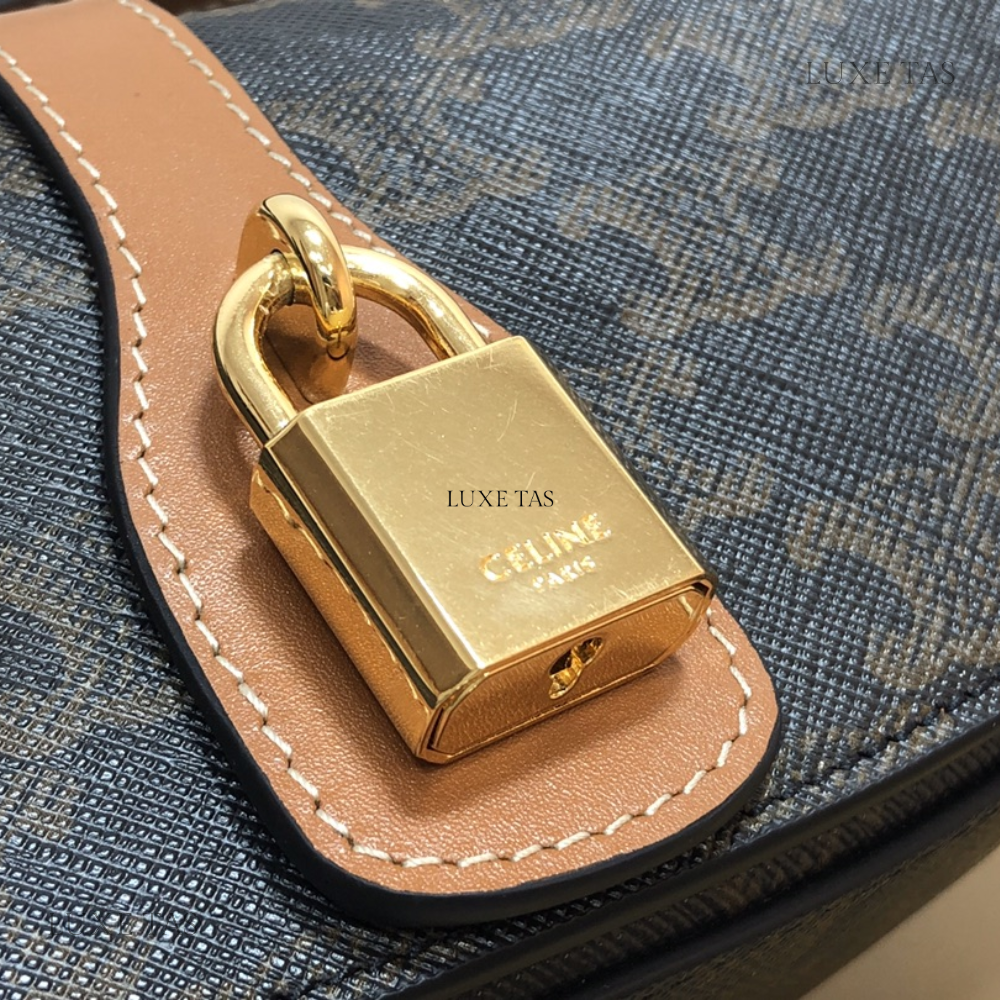 Tan Clutch On Strap Tabou In Triomphe Canvas And Calfskin Leather Mini Bag for Women
