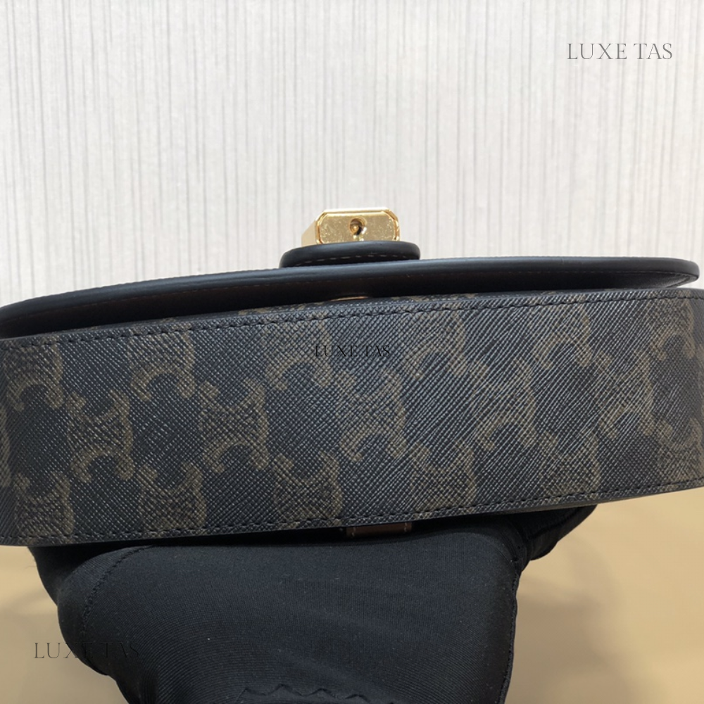 Tan Clutch On Strap Tabou In Triomphe Canvas And Calfskin Leather Mini Bag for Women