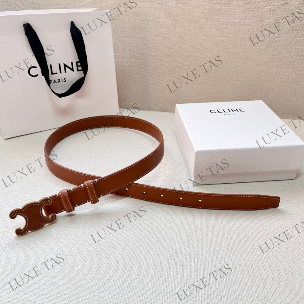 Tan Medium Cuir Triomphe Belt In Natural Calfskin Designer Belts for Women