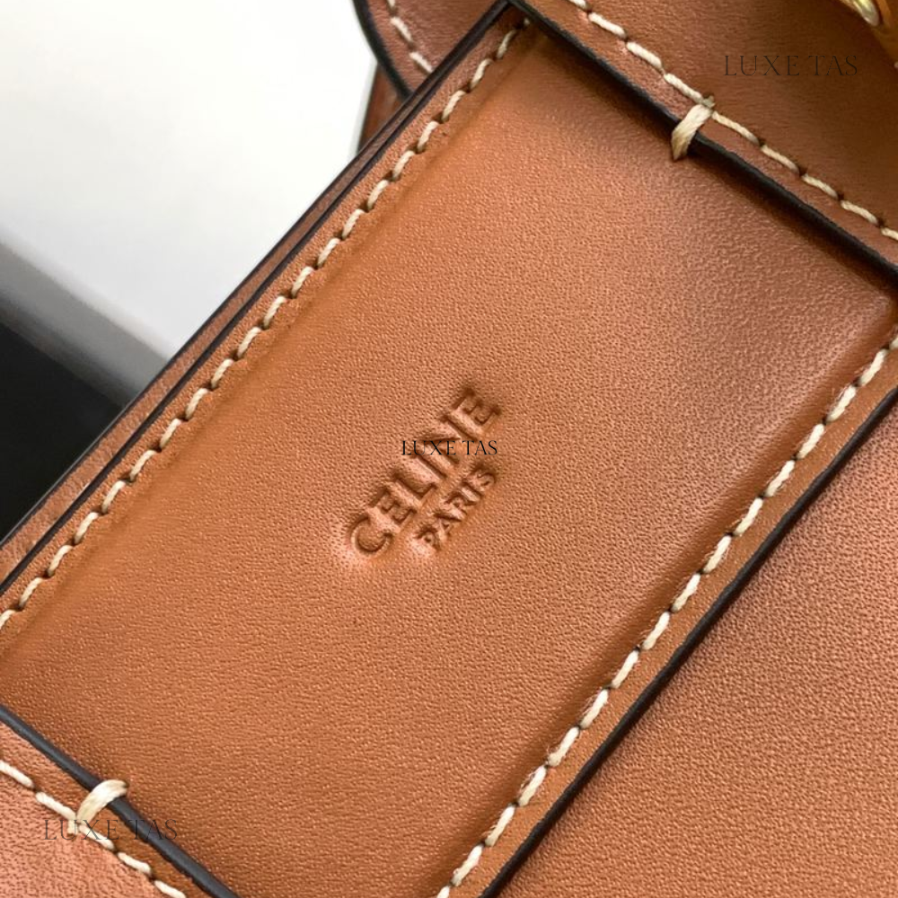 Tan Teen C*line Conti Bag In Natural Calfskin Leather Handbag for Women