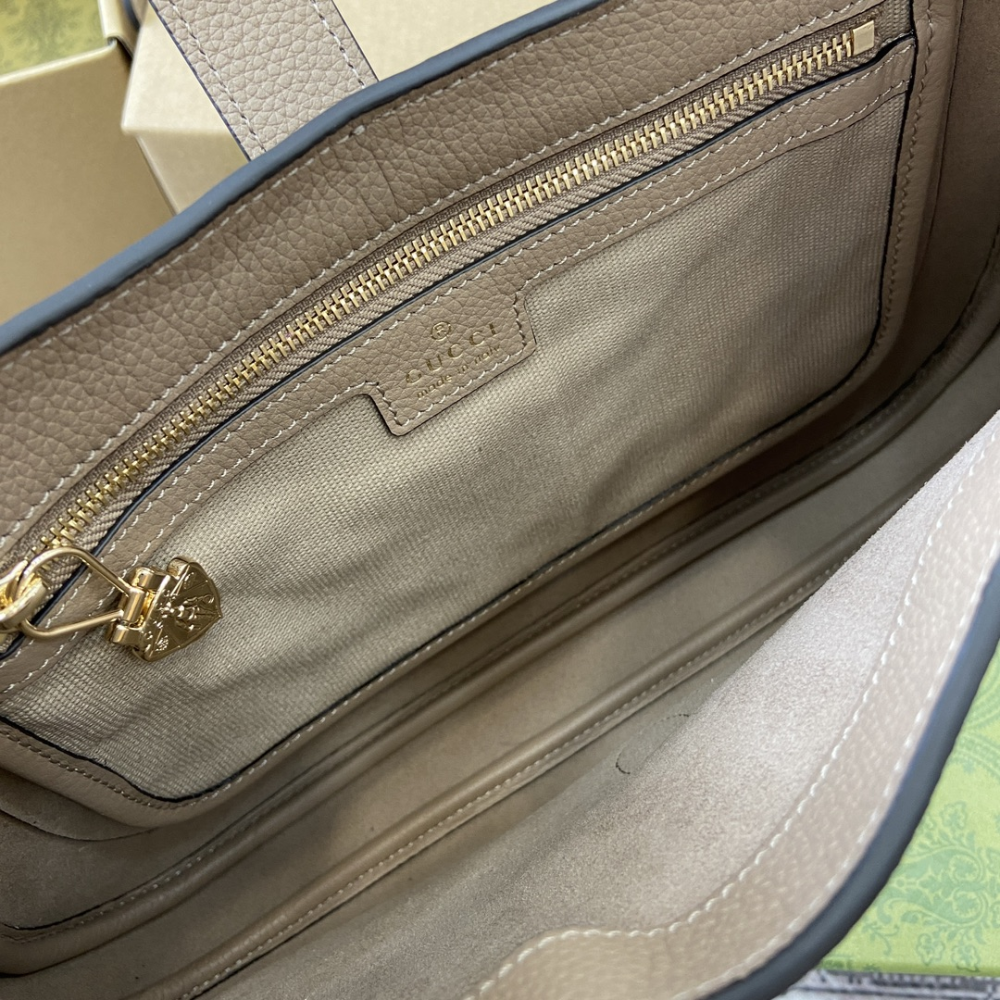 Taupe Jackie 1961 Medium Leather Handbag Classic Crescent Shoulder Bag for Women