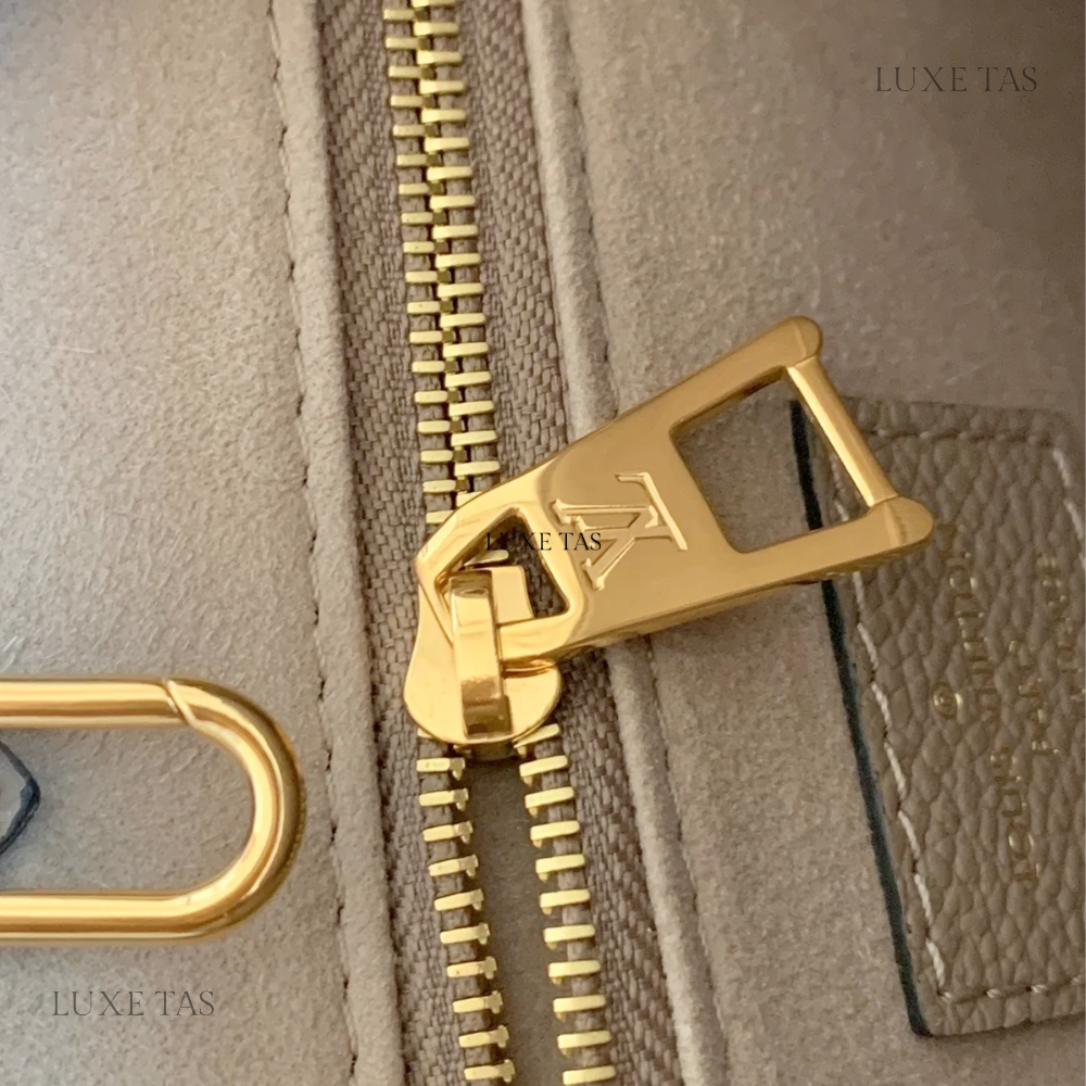 Tourterelle Beige Bicolour Monogram Empreinte Leather Onthego PM Leather Tote Bag for Women