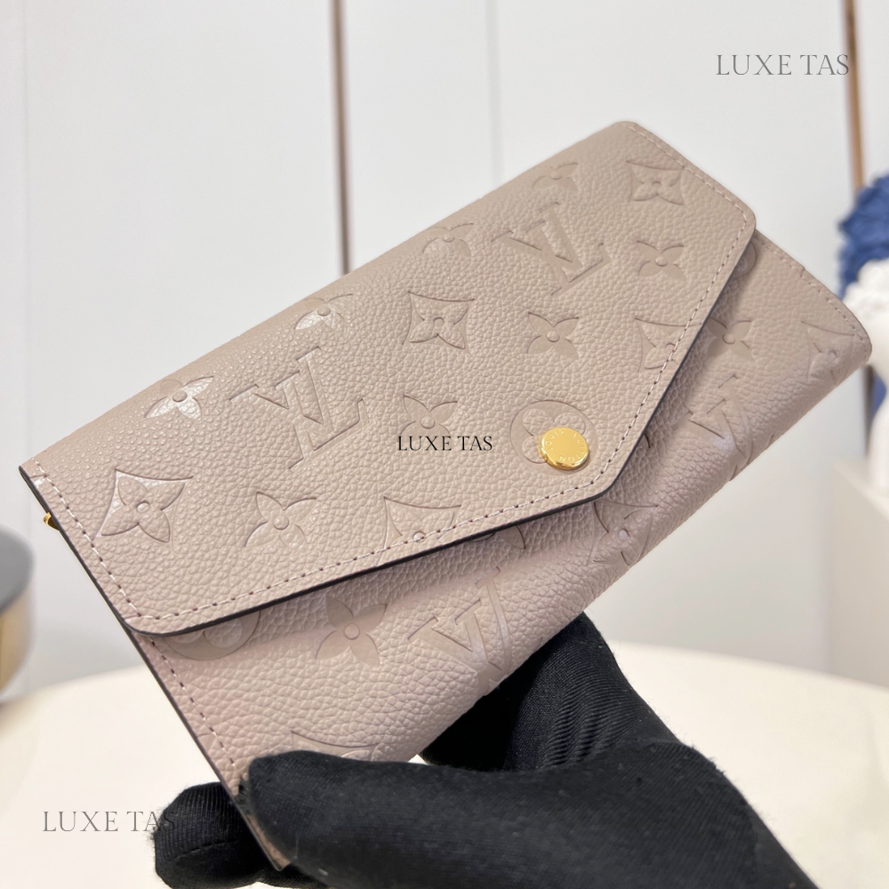 Tourterelle Monogram Empreinte Leather Sarah Wallet Leather Wallet for Women