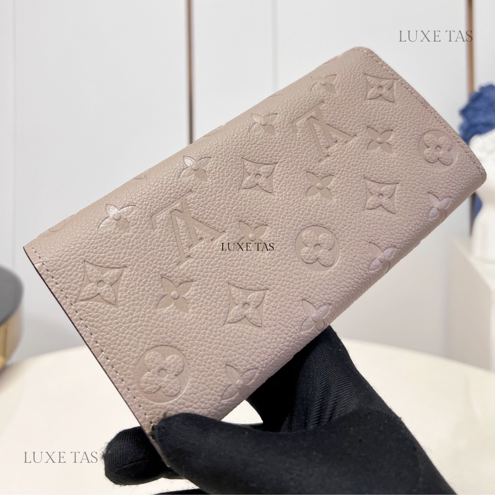 Tourterelle Monogram Empreinte Leather Sarah Wallet Leather Wallet for Women