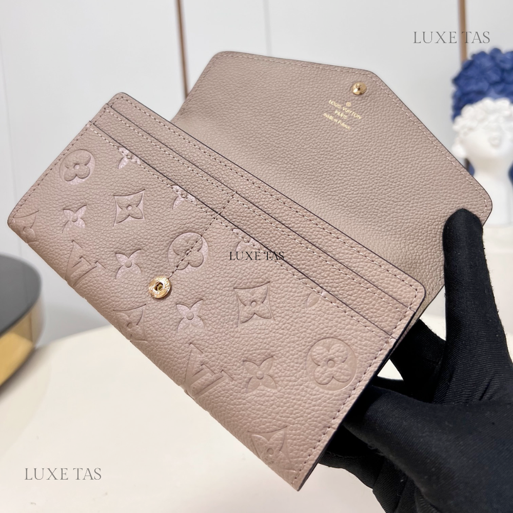 Tourterelle Monogram Empreinte Leather Sarah Wallet Leather Wallet for Women