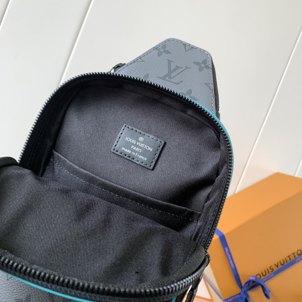 Turquoise Gray Avenue Slingbag PM Leather Crossbody Bag for Men