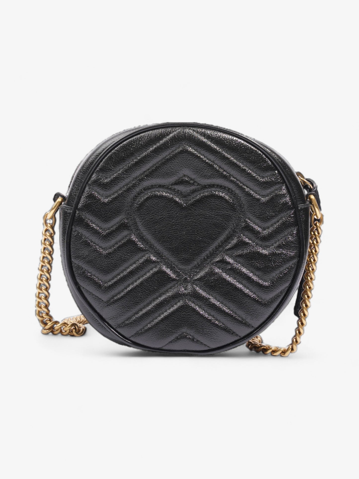 Gucci Marmont Round Bag Black Matelasse Leather